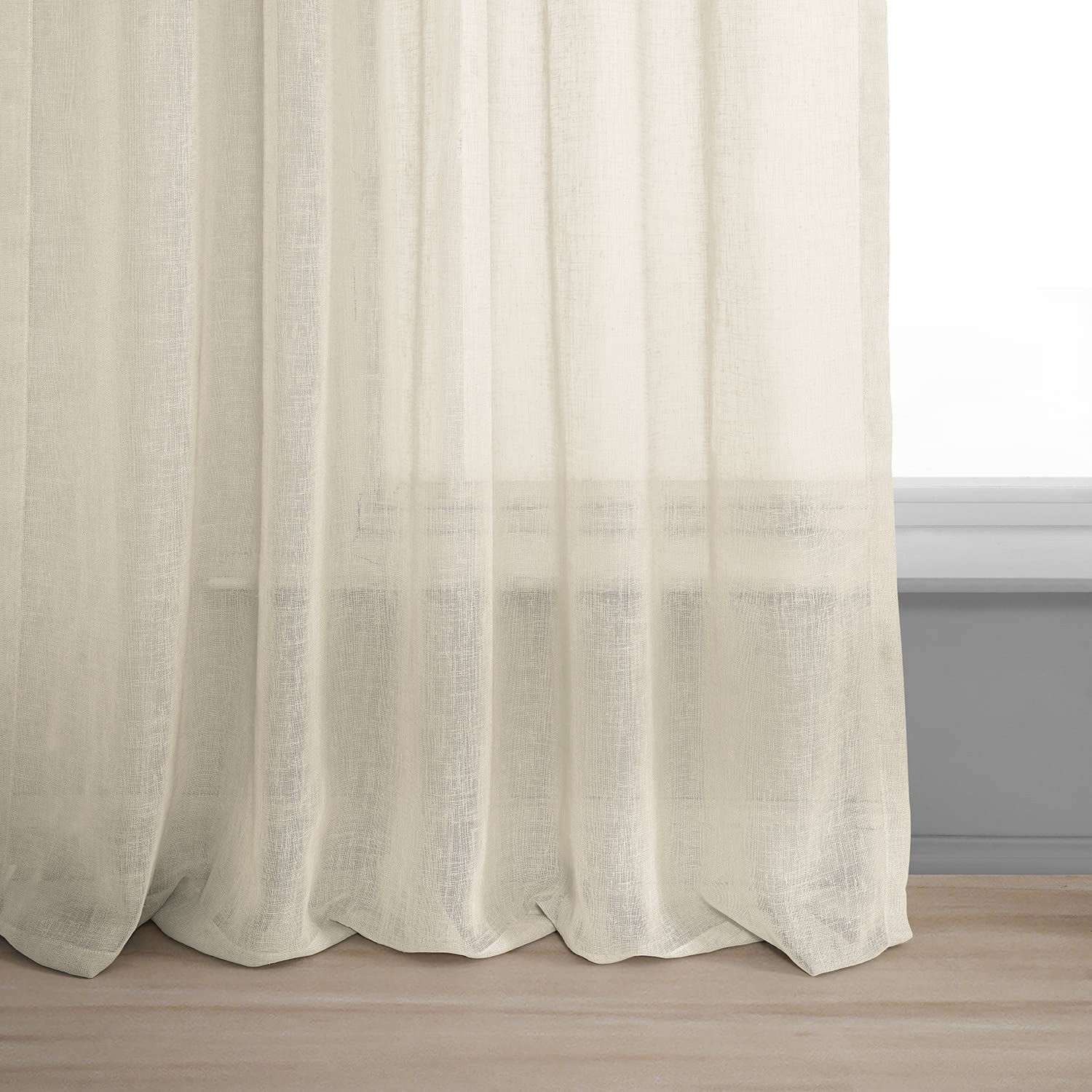Premium HPD Half Price Drapes SHCH-SS071611-108 Solid Linen Sheer Curtain Panel (50