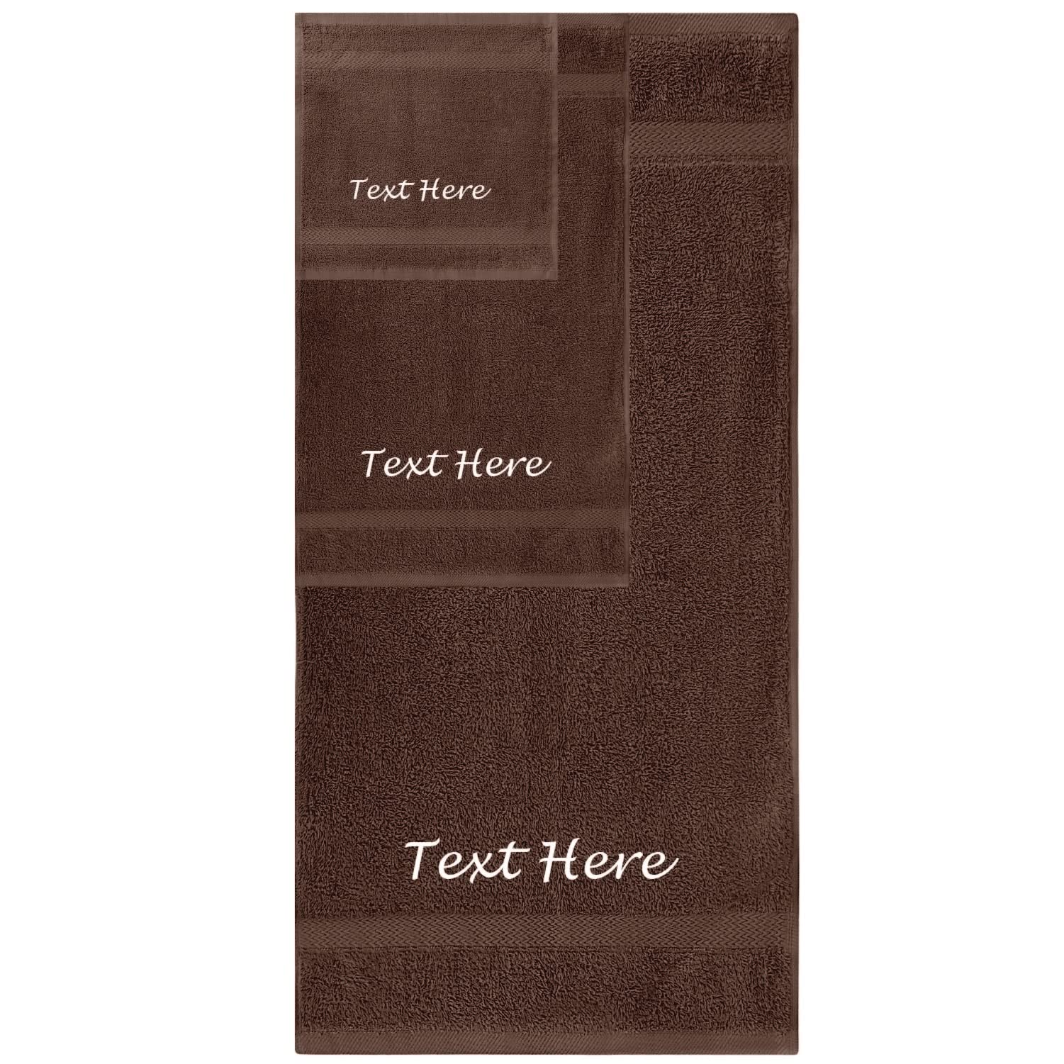 Premium 3-Piece Turkish Cotton Towel Set - Ultra Soft & Highly Absorbent Bath, Hand & Washcloth Towels for Spa, Gym, Pool & Hotel Use - Luxury Brown Bathroom Towel Collection - Perfect for Home, Travel & Gift Giving