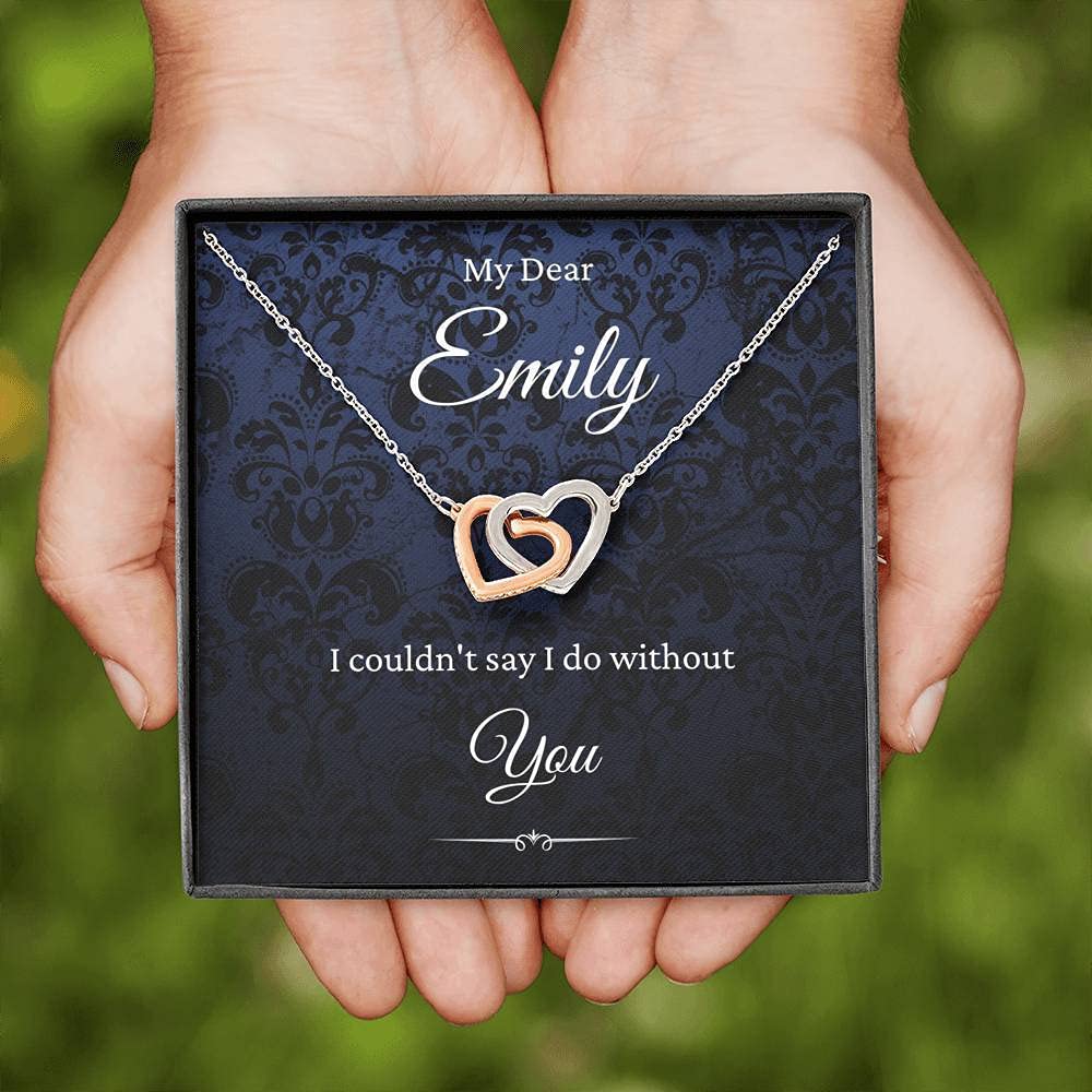 Personalized Heart Necklace - Handmade Bridesmaid Gift for Weddings & Proposals