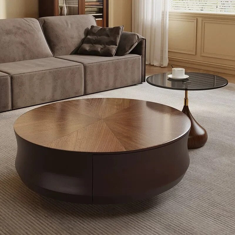 Stylish Solid Wood Corner Coffee Table with Storage Shelf - Perfect for Small Spaces, Living Room, Bedroom & Office Decor