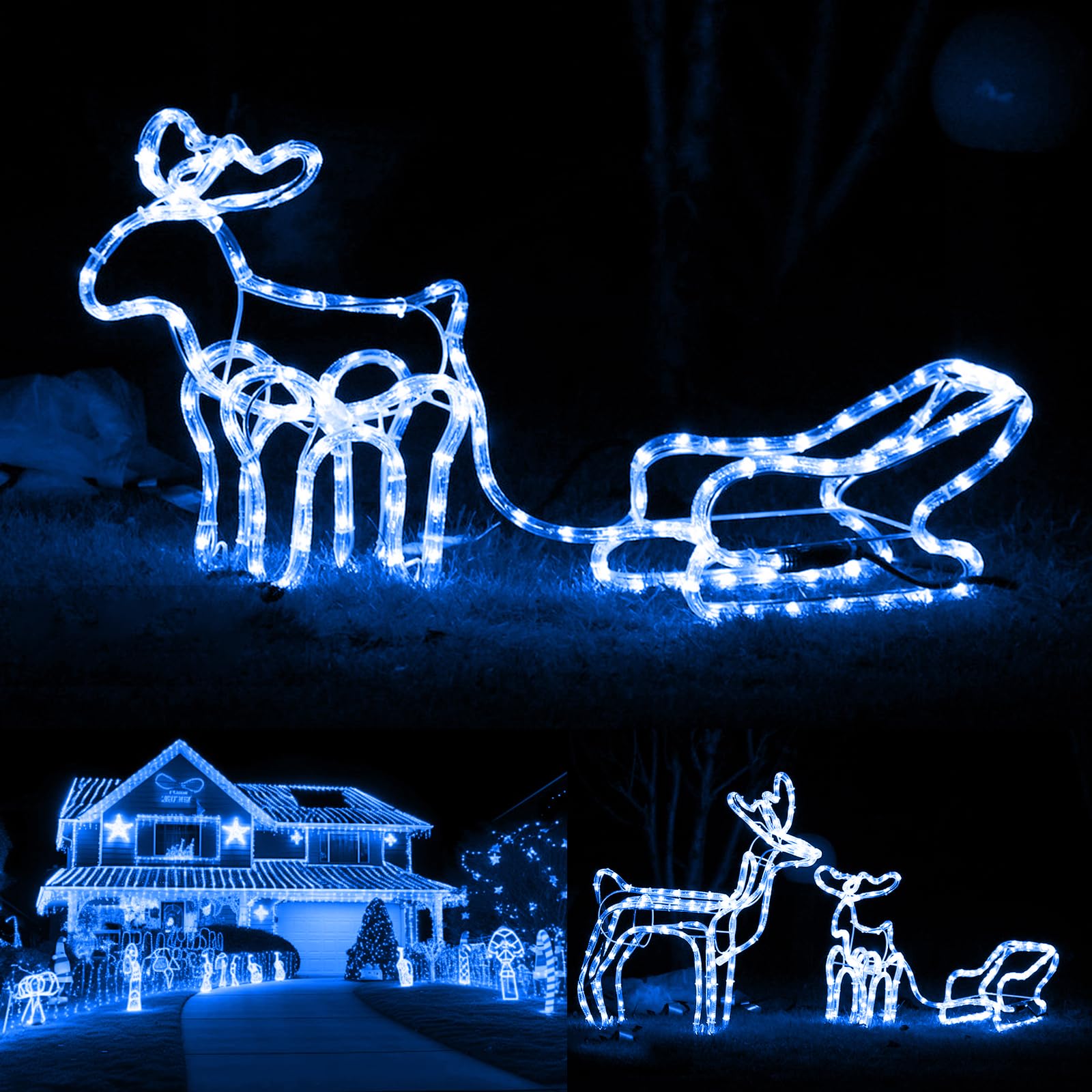 500 LED Outdoor Rope Lights - 28M/92ft Waterproof Christmas Fairy String Lights with 8 Modes | Decorate Christmas Trees, Indoor Parties, Bedrooms & Gardens (Blue) | Perfect for Holiday Decorations, Wedding Events & Backyard Lighting