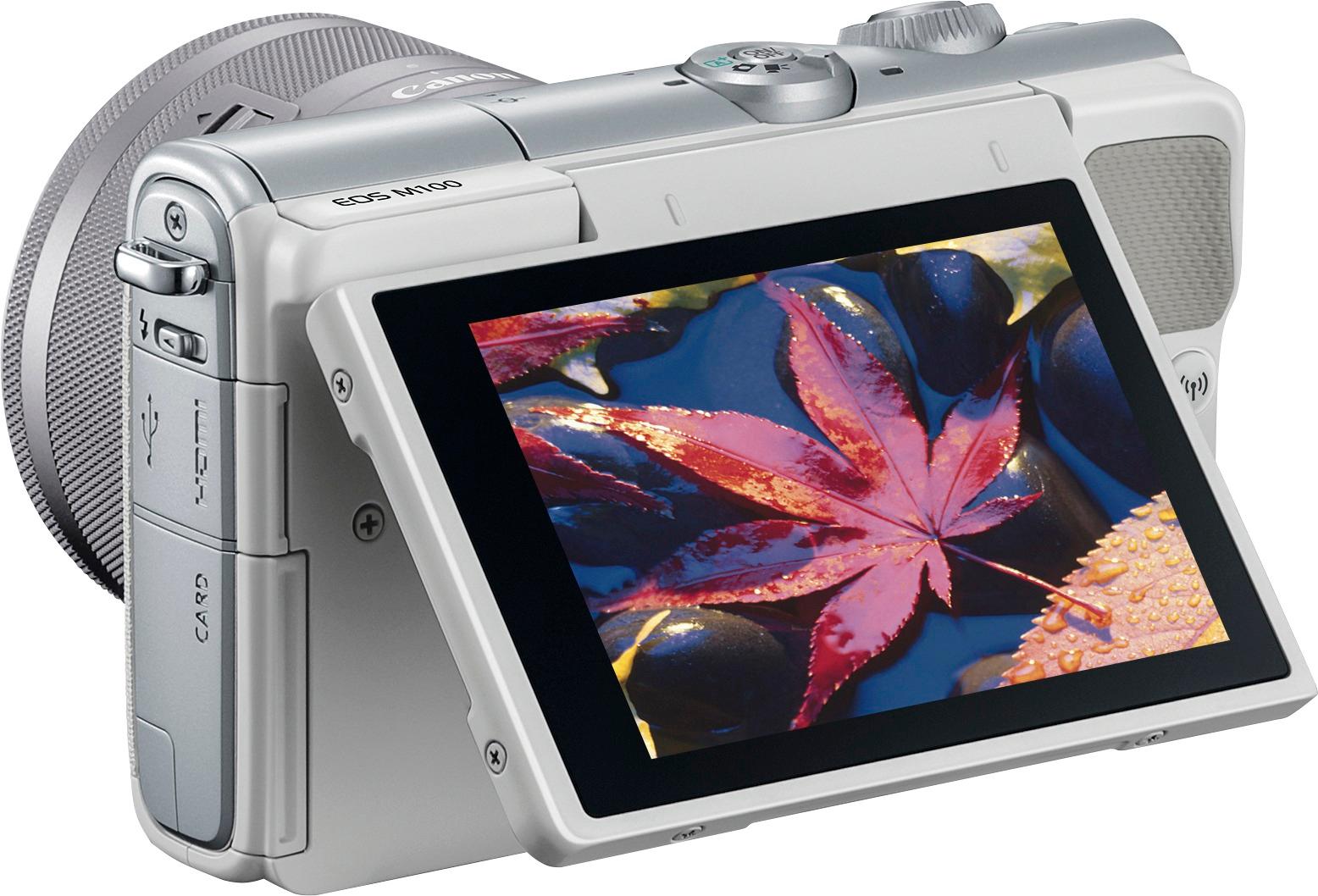 Canon EOS M100 Mirrorless Digital Camera with 15-45mm Lens (White) - Perfect for Travel Photography, Vlogging & Everyday Shooting