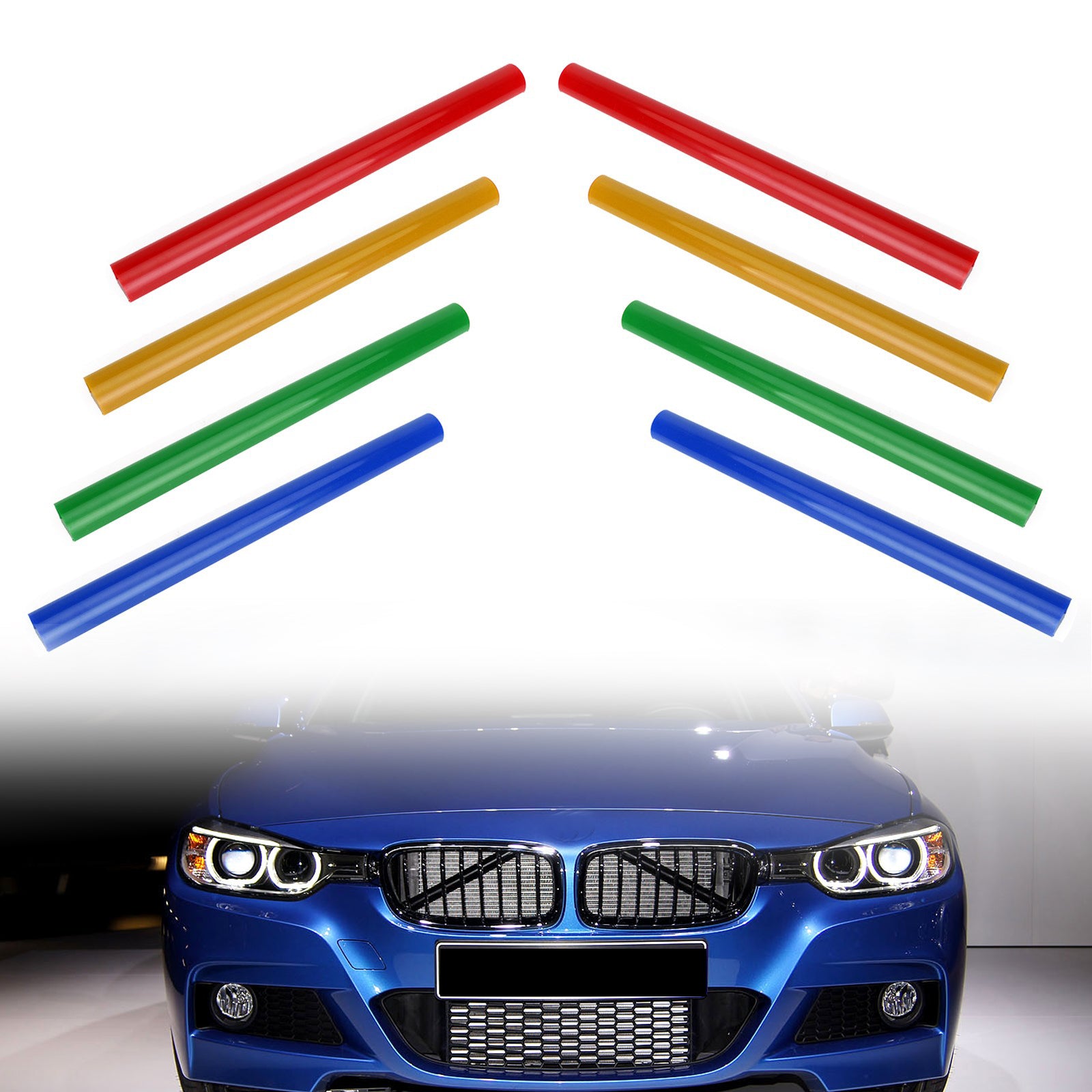 BMW F30 F31 F32 F33 F34 F35 Blue Front Grill Support Brace Bar - Performance Enhancement & Style Upgrade for BMW 3/4 Series (2012-2018) | Perfect for Car Enthusiasts & DIY Modifications