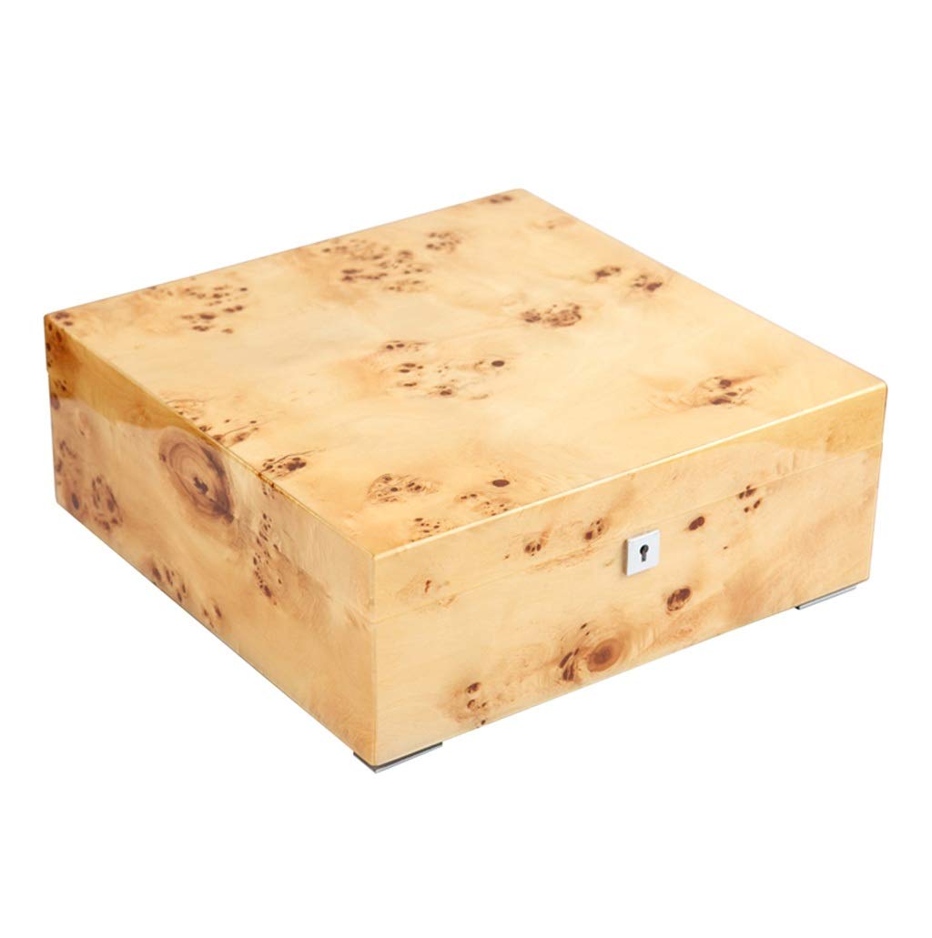 2-Layer Jewelry Storage Box with Lock - Elegant Crystal Piano Design, Brown & Yellow, 12.4