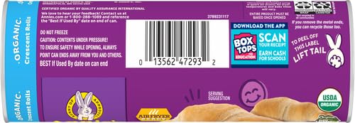 Organic Crescent Rolls by Annie's - 8 Pack (8 oz) | Refrigerated Dough for Easy Baking, Perfect for Breakfast, Parties & Holiday Meals