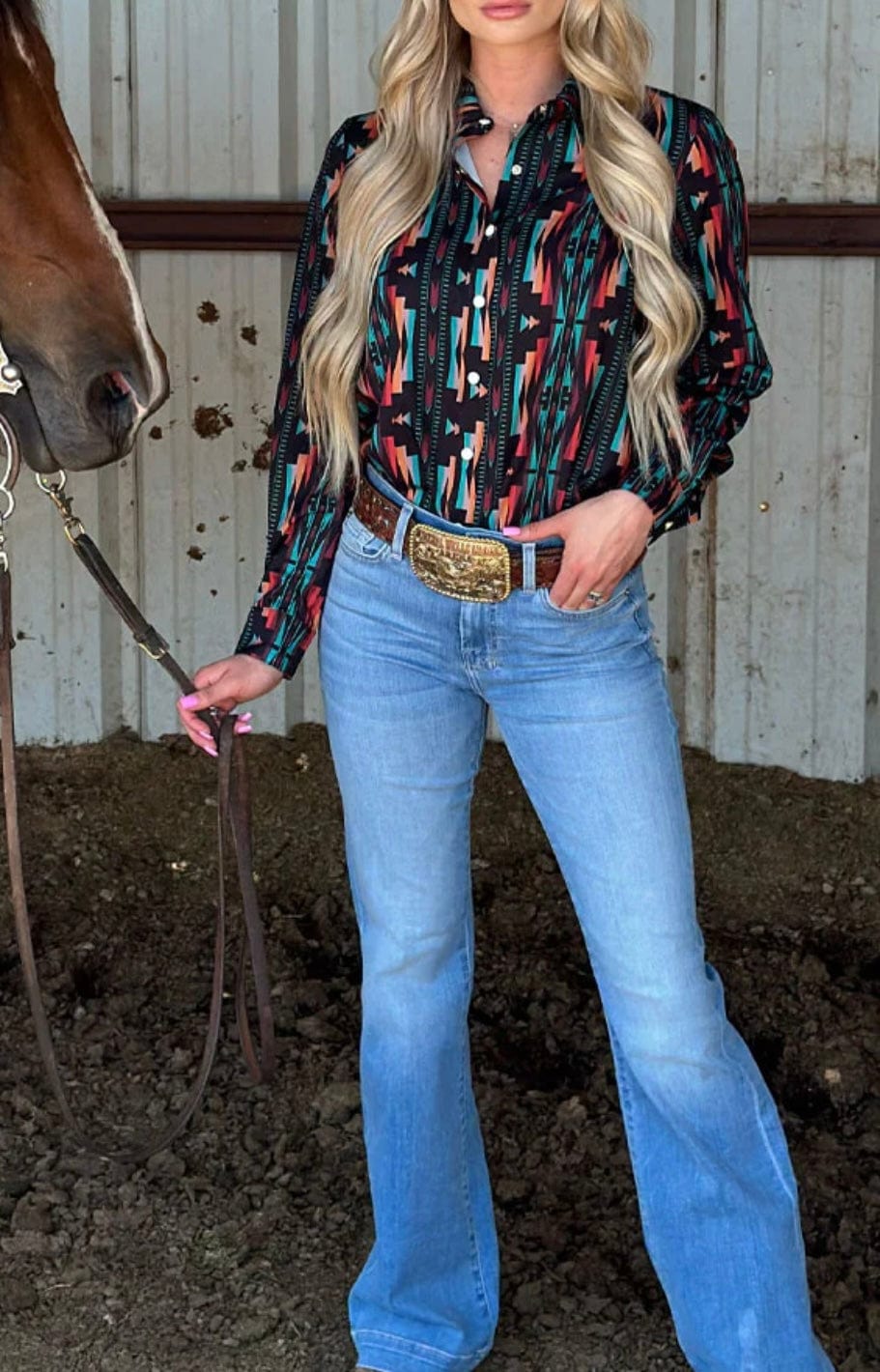 Stylish Indian Outlaw Western Button Up Shirt for Men & Women | Cowboy Boho Vintage Top for Parties, Rodeo & Festivals