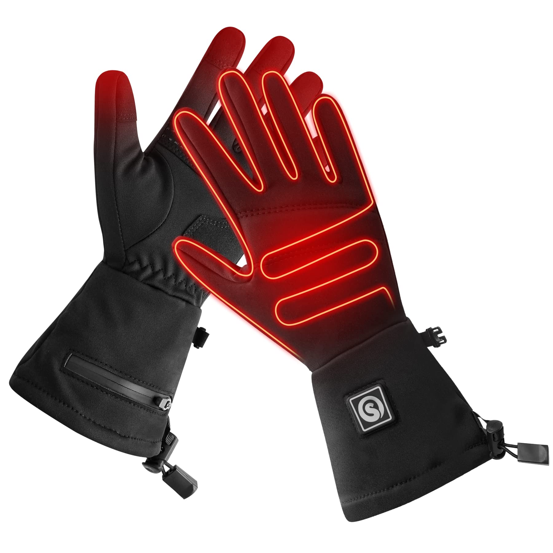 DAY WOLF Heated Glove Liners - Rechargeable Electric Hand Warmers for Men & Women - Winter Sports Gear for Snow Biking, Skiing, Cycling, Hunting & Snowboarding - Stay Warm in Cold Weather Outdoor Activities