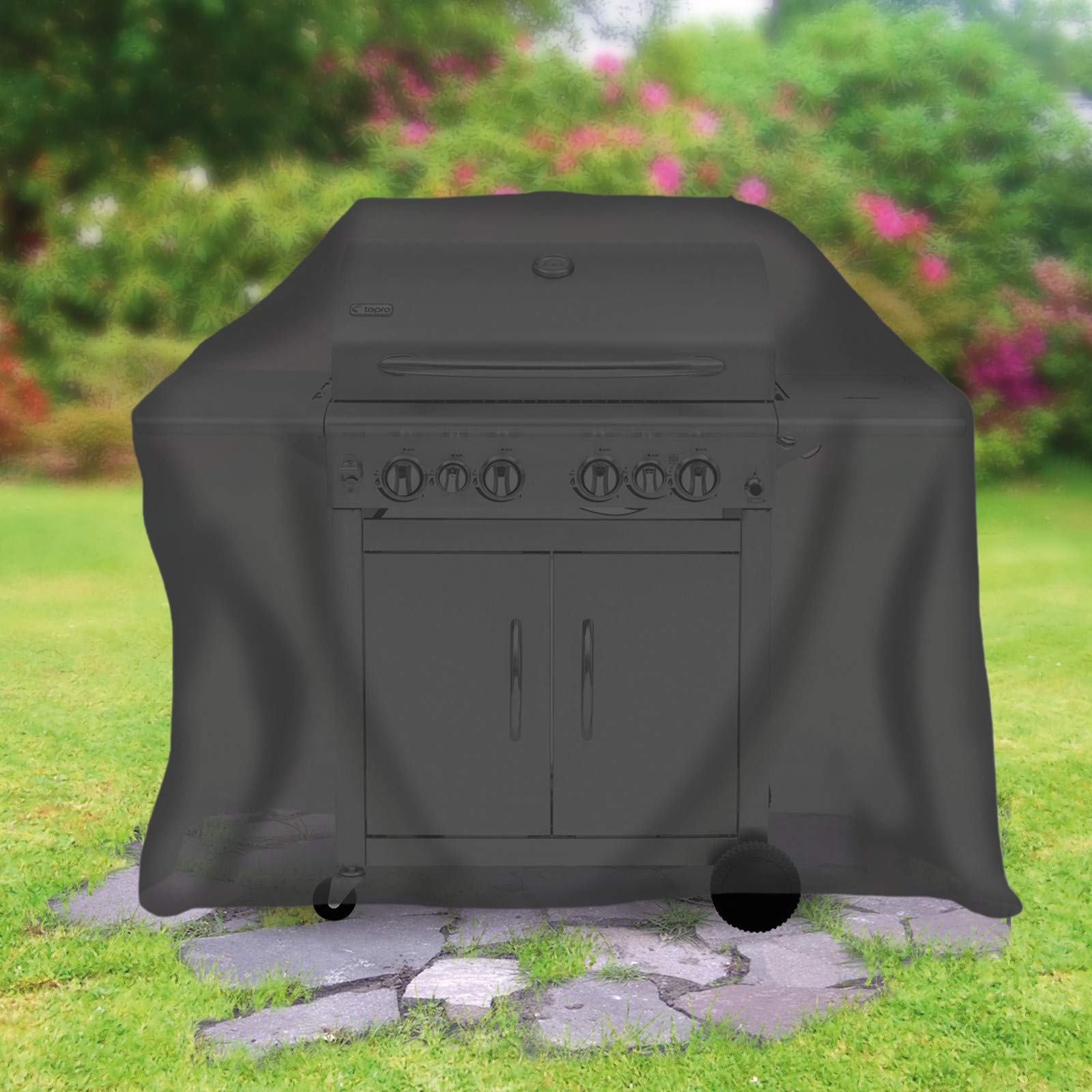Large Universal Gas Grill Cover - Black for Outdoor BBQ Protection
