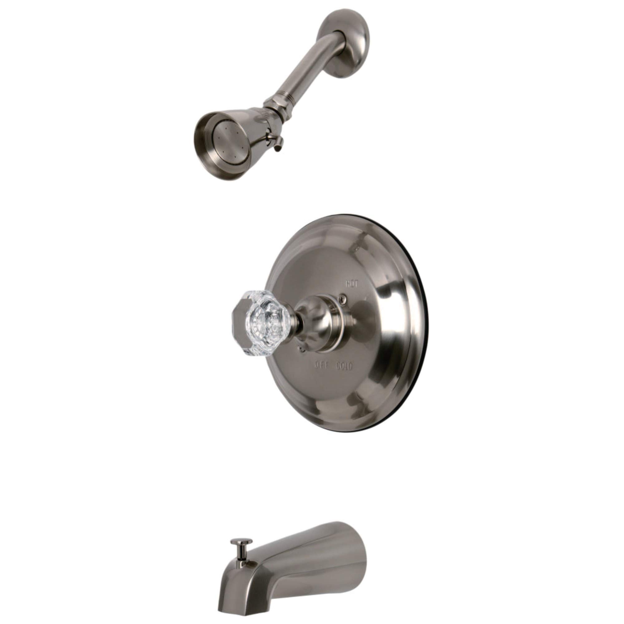 Brushed Nickel Single Handle Tub and Shower Faucet - Modern Bathroom Fixture for Spa-Like Shower Experience