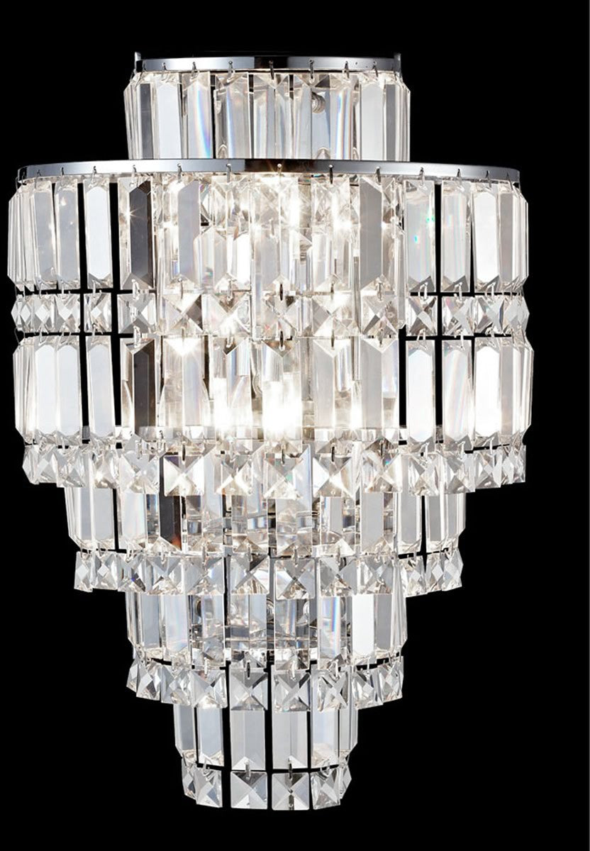 12W Cathedral Crystal Wall Sconce in Antique Bronze - Elegant Lighting Fixture for Living Room, Bedroom, or Hallway Decor