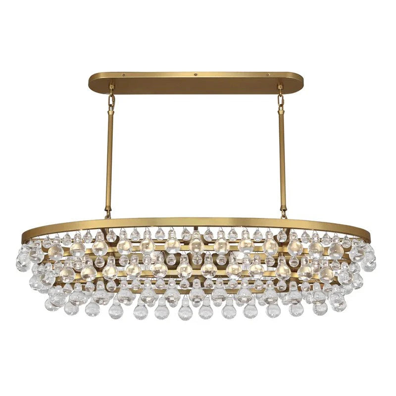 Abee Waterdrop Oval Chandelier - 43 Inch Modern Crystal Ceiling Light Fixture for Dining Room, Living Room & Bedroom | Elegant Home Decor Lighting Solution