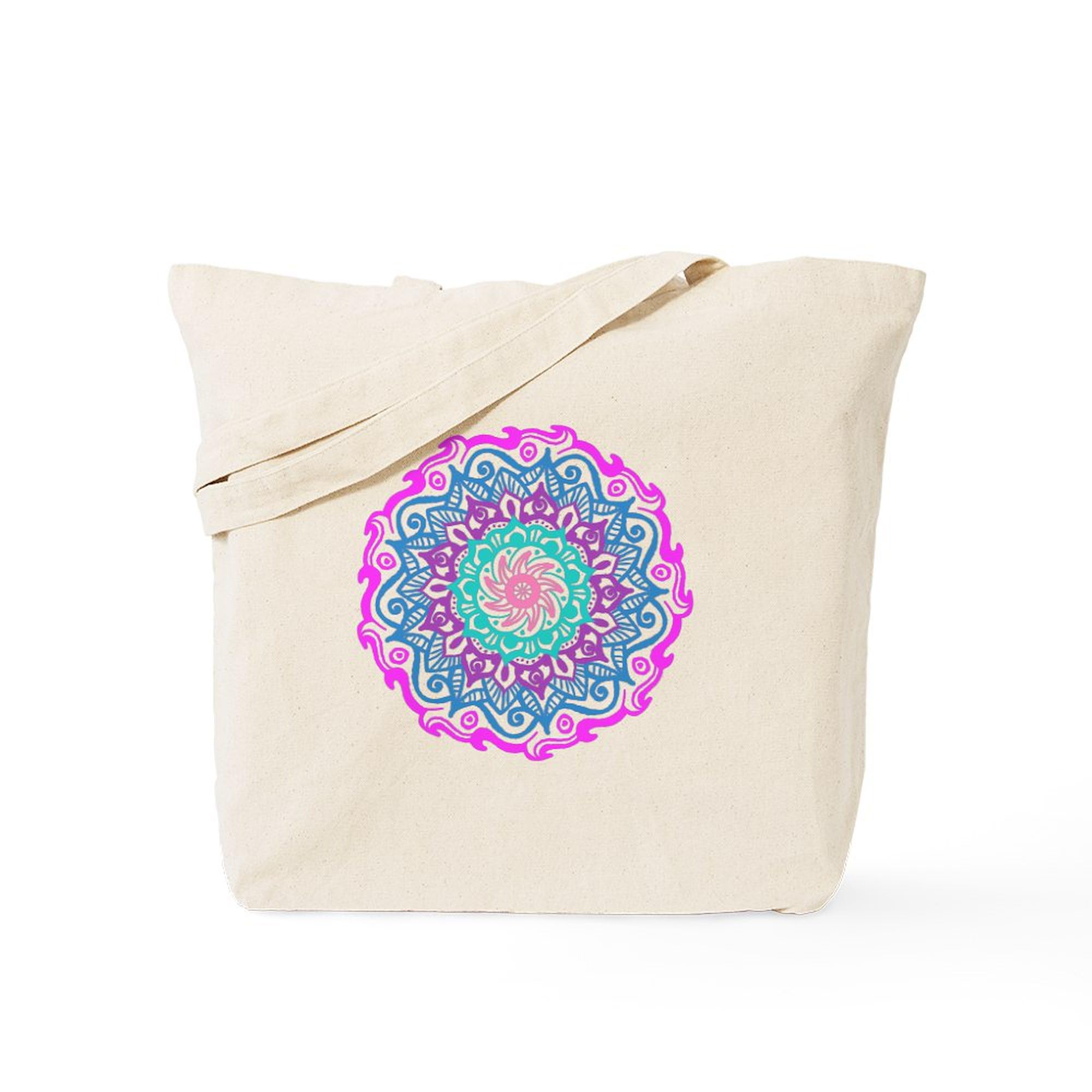 Boho Pattern Tote Bag - Natural Canvas Reusable Shopping Bag for Women | Eco-Friendly Grocery Tote, Beach Bag & Everyday Carry-All | Perfect for Farmers Market, Work & Travel