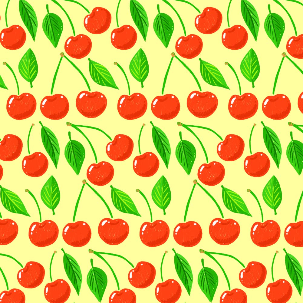 Cute Cherry Pattern Sketchy Gift Wrap Wrapping Paper Rolls - 50ft x 20in Bulk Roll for Birthday, Wedding, Christmas Presents & Party Decorations