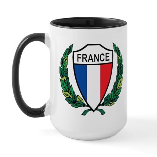 White/Black Inside - Stylized France Large Mug