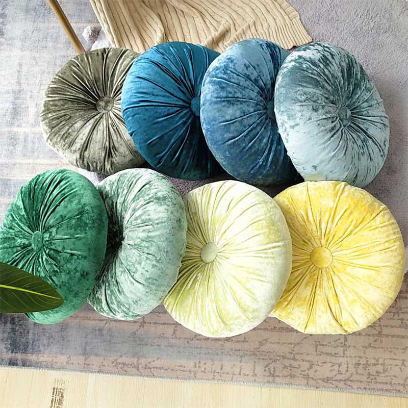 Luxury Crushed Velvet Round Pillow - Soft & Stylish Home Decor for Sofa, Bed, or Nursery - Perfect for Living Room, Bedroom, and Nursery Decor