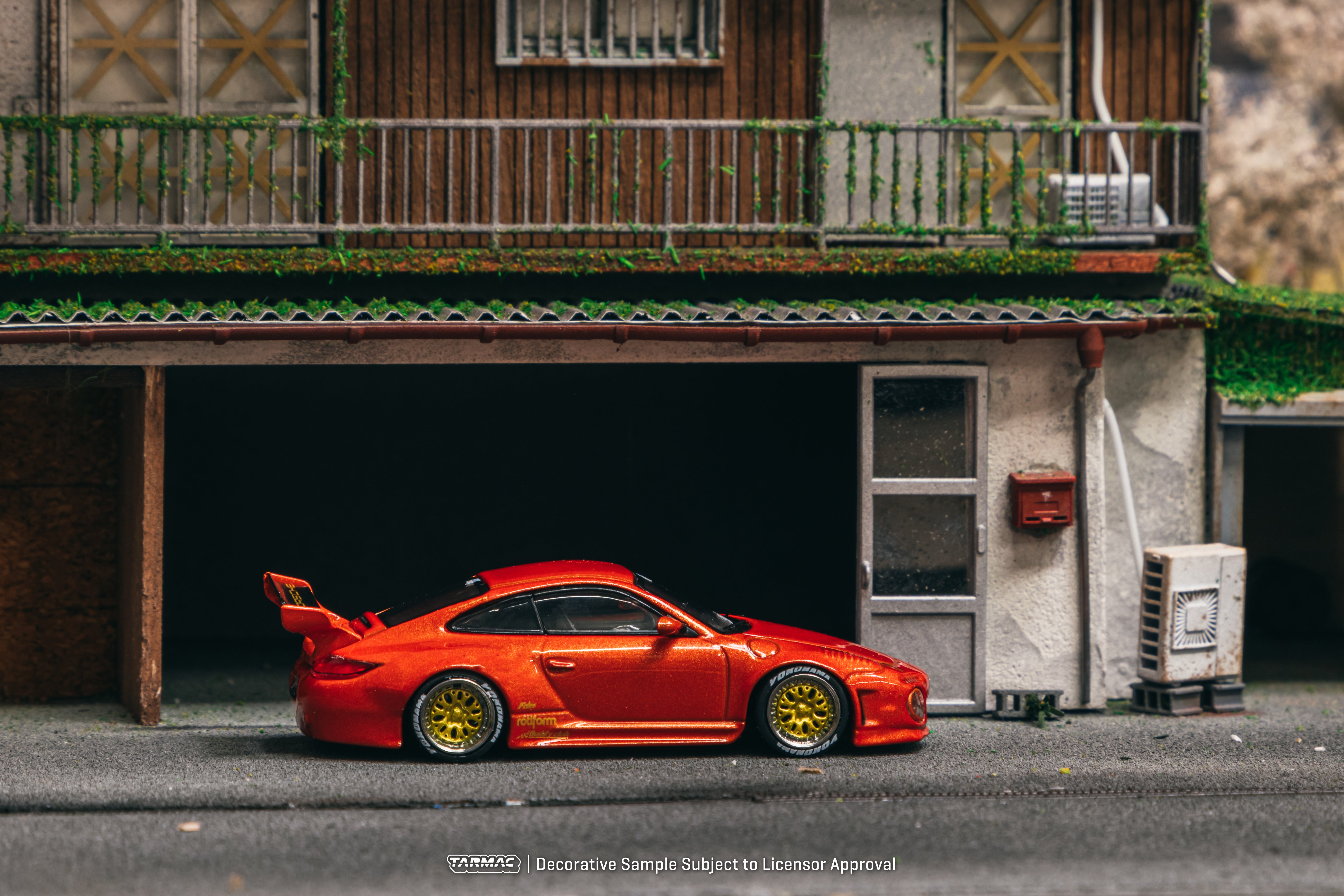 Tarmac Works 1/64 Scale Porsche 911 (997) Diecast Model Car - Red Metallic Finish | Collectible Miniature Vehicle for Display & Racing Scenes | ROAD64 Series