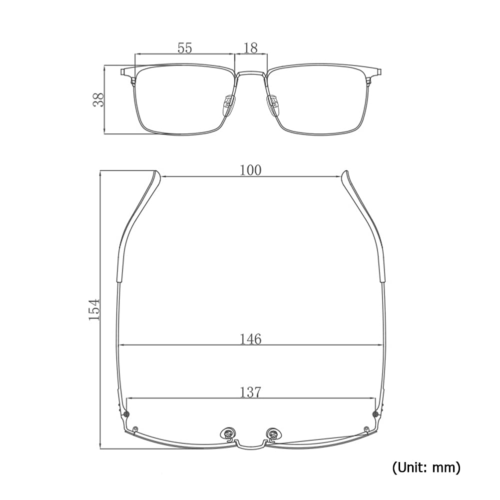 Blue Light Blocking Reading Glasses - Fashion Square Frame with Spring Hinge for Men & Women - Anti Glare Computer Glasses for Office Work & Screen Time