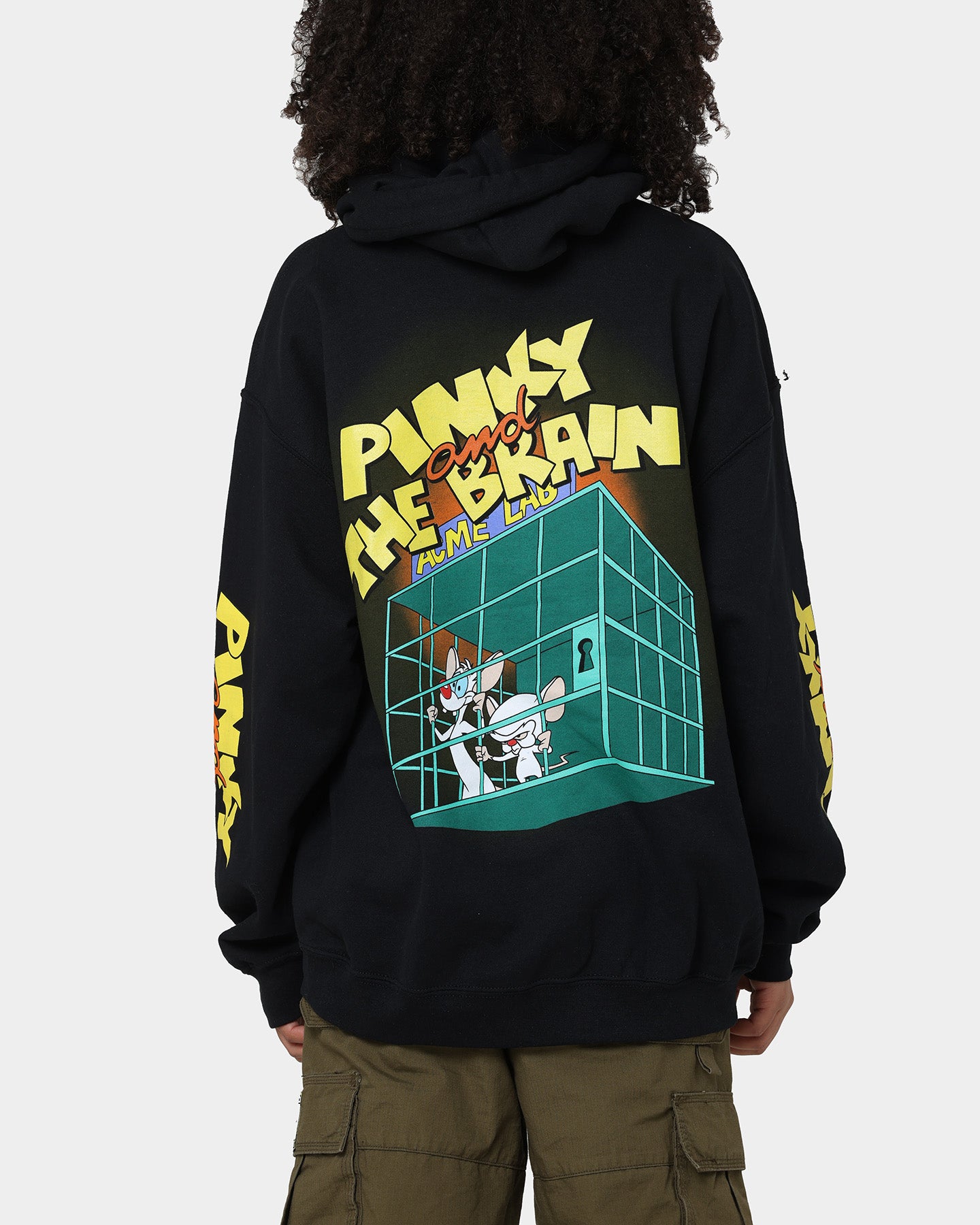 Pinky and The Brain Vintage Hoodie - Black Wash Retro Cartoon Sweatshirt for Men & Women | Perfect for Casual Wear, Cosplay, and 90s Nostalgia Fans