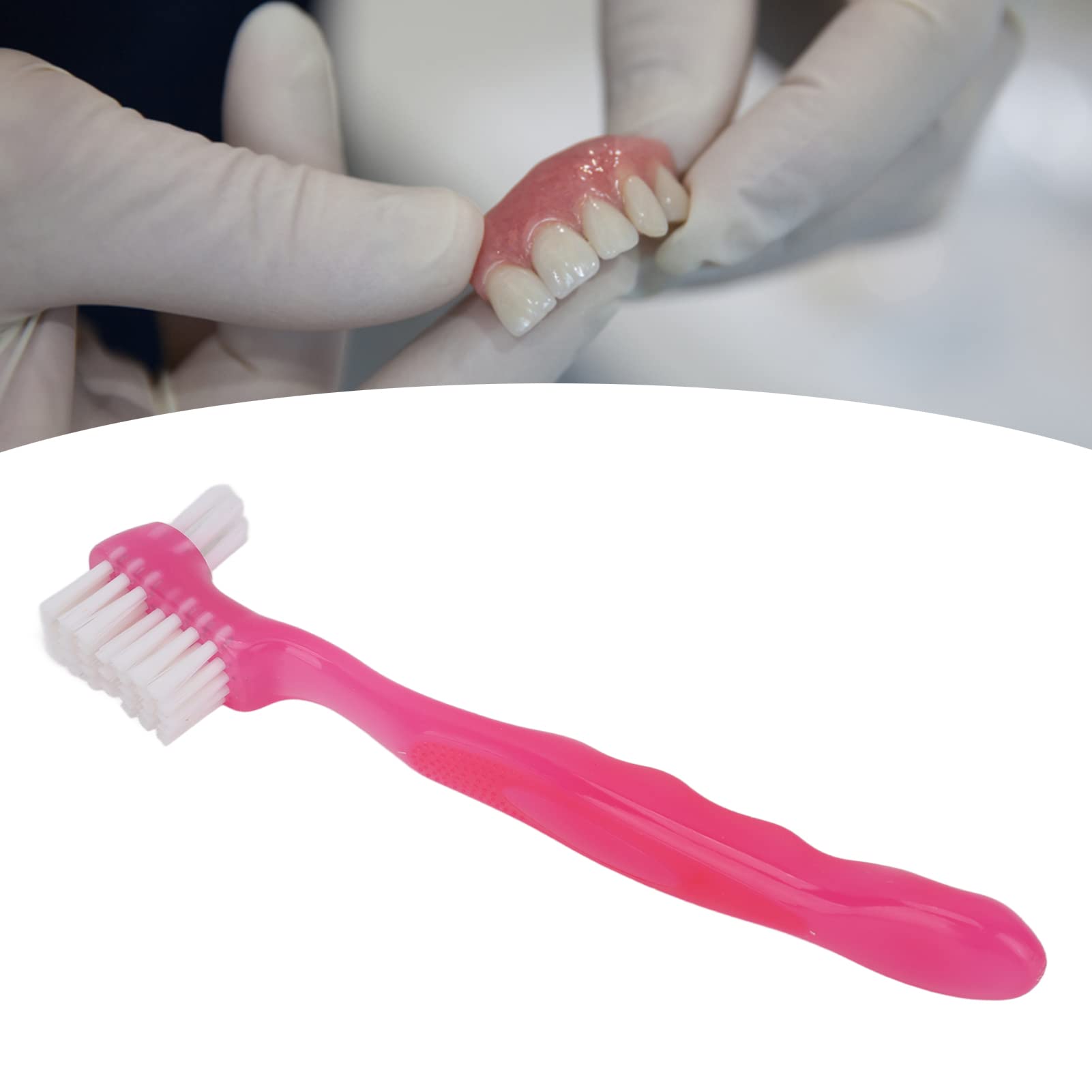 Premium Denture Cleaning Brush for Elderly - Portable False Teeth Brush for Plaque & Dirt Removal - Travel & Home Use - Ideal for Denture Care & Oral Hygiene Maintenance