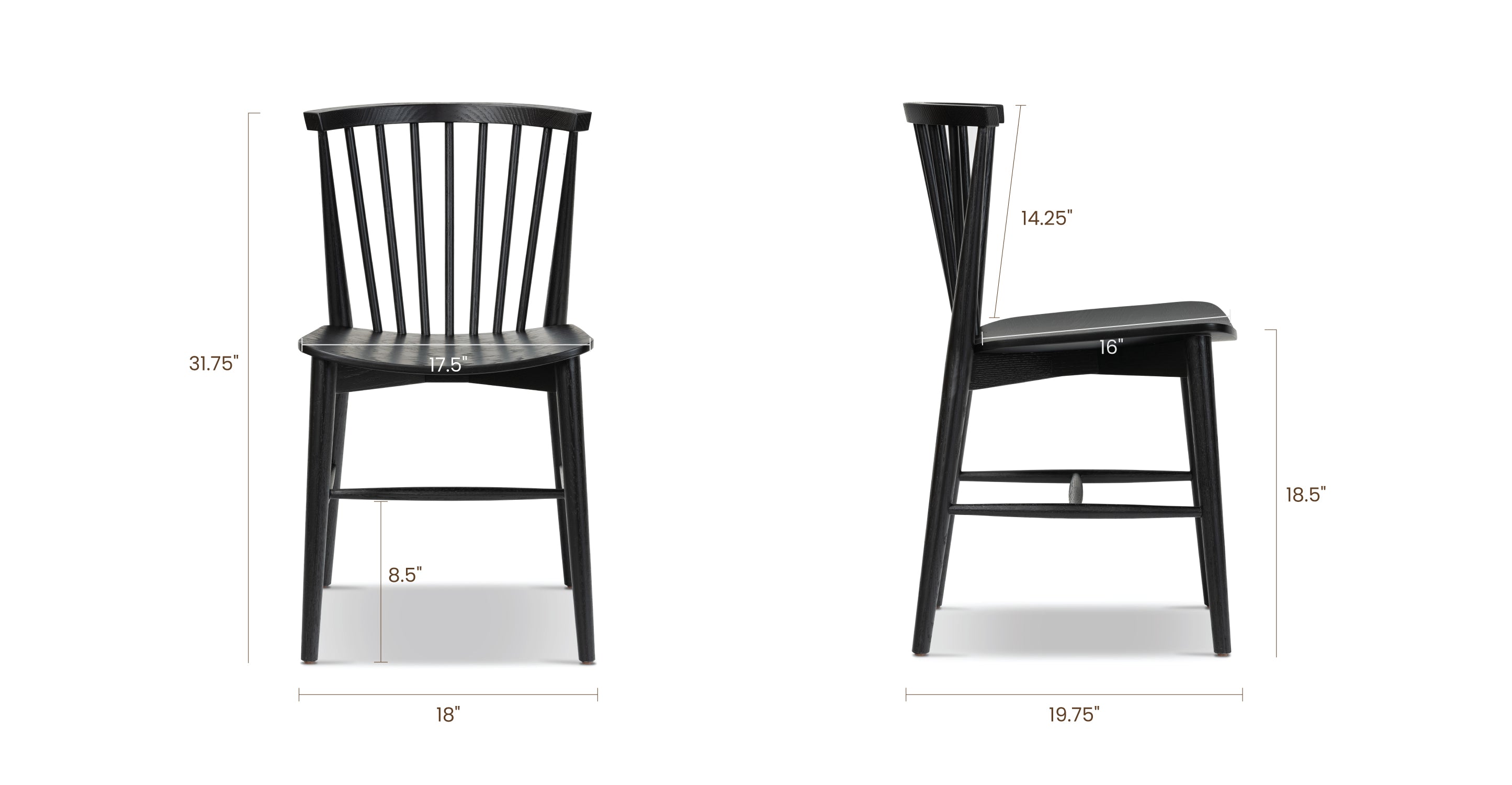 Ligna Modern Wooden Dining Chair - Sturdy & Comfortable for Kitchen, Dining Room, Restaurant & Cafe Use