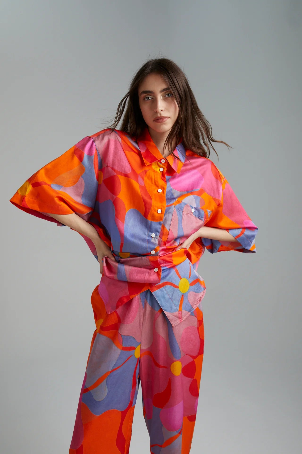 Big Shirt Melted Blooms - Oversized Floral Print T-Shirt for Women | Casual Wear, Summer Outfits & Street Style Fashion