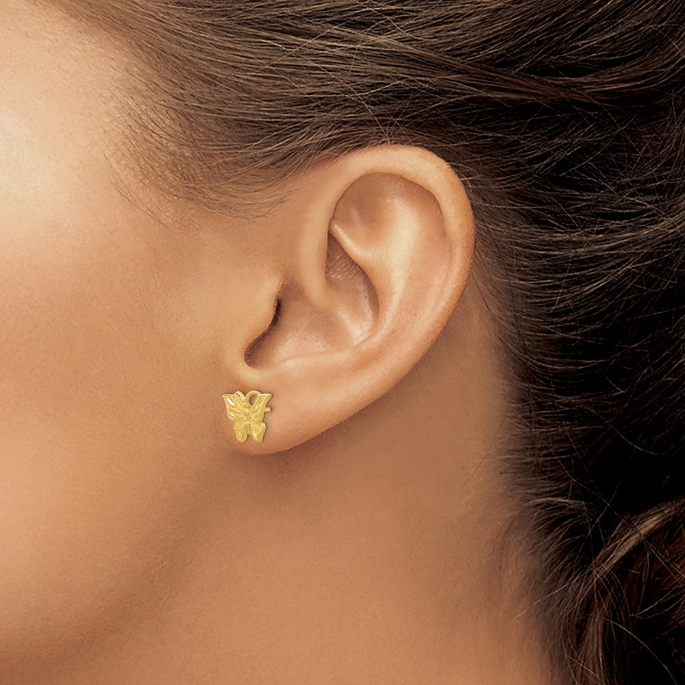 Exquisite Gold Diamond-Cut Butterfly Earrings TC746 – Elegant Jewelry for Women, Perfect for Parties, Weddings & Special Occasions