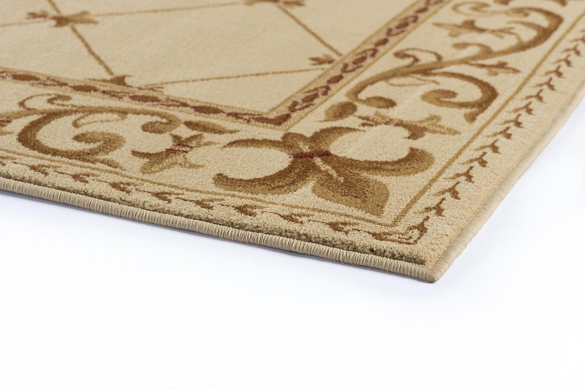 5x7 Traditional Oriental Area Rug - Ivory Indoor Carpet for Living Room, Dining Room, Bedroom & Entryway - 5'3