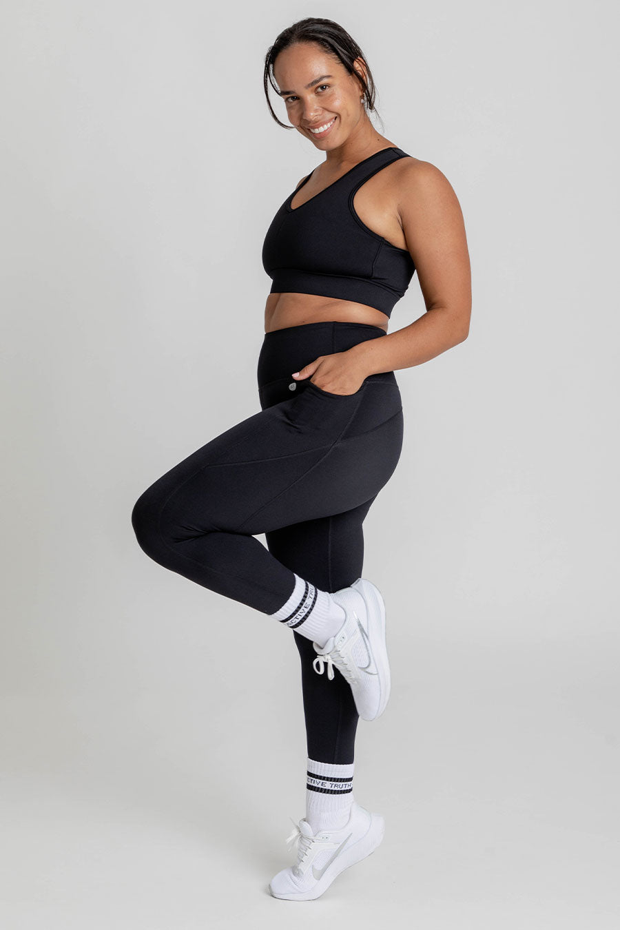 High Waist Training Pocket Move Leggings for Women - Black | Yoga, Running, Gym & Workout Activewear
