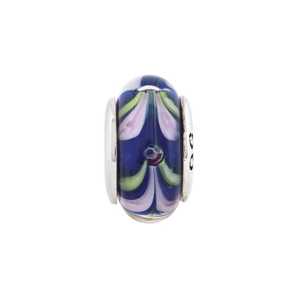 Hand-Blown Blue and Pink Glass Beads for Jewelry Making - Sterling Silver Reflections - Perfect for Necklaces, Bracelets & DIY Craft Projects