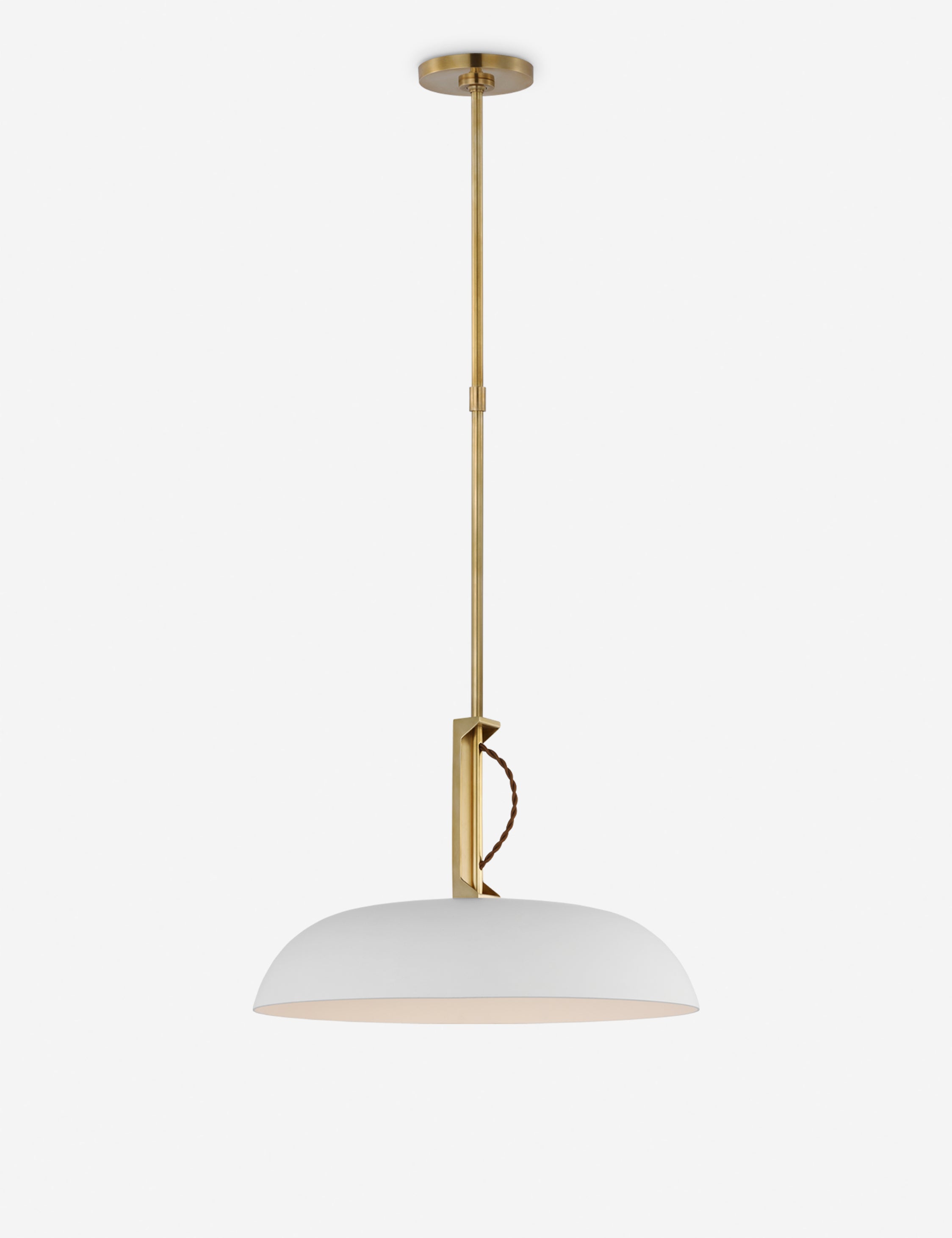 Antique Brass and White Glass