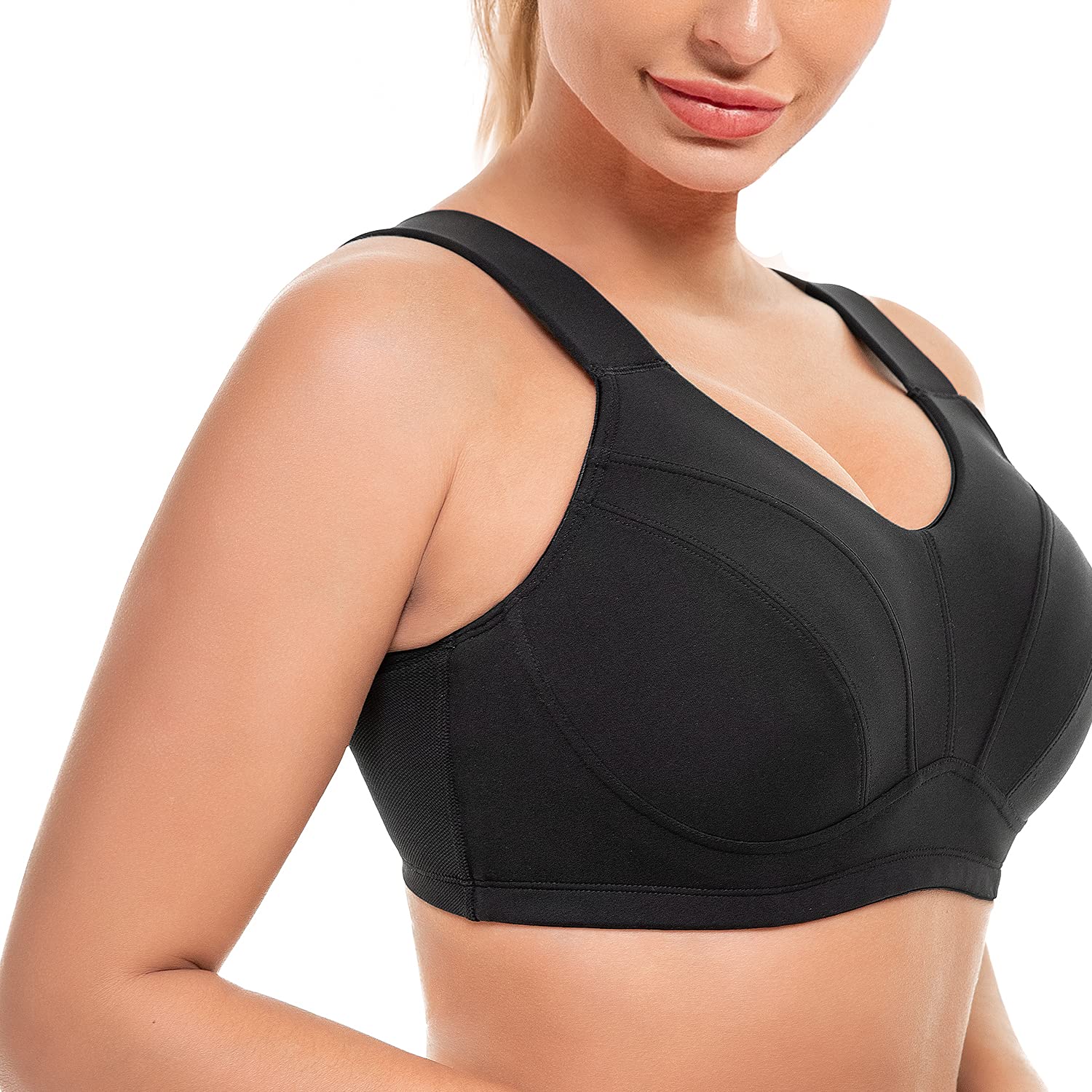ZeroBound High Impact Sports Bras for Women - Full Coverage Support, Underwire, Padded & Adjustable Straps - Plus Size Workout Sports Bra for Running, Gym, Yoga & High Intensity Training
