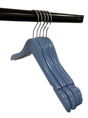 Pillowtex Kids Wooden Clothes Hangers - 10 Pack Blue Hangers for Children's Wardrobe Organization & Nursery Storage
