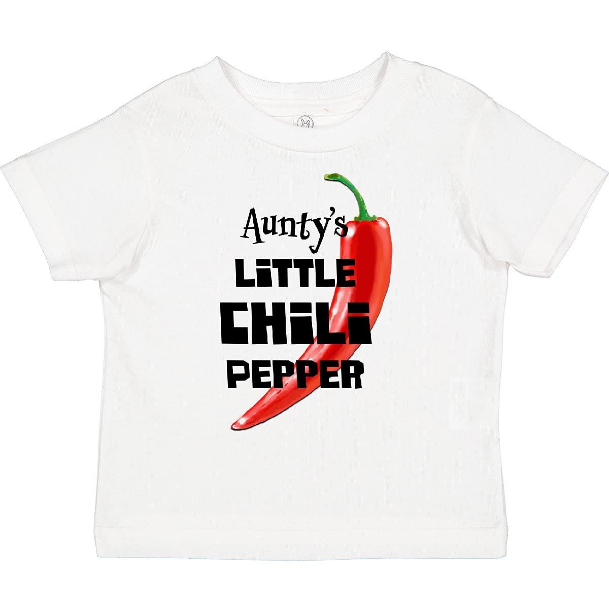 Inktastic Aunty's Little Chili Pepper Toddler T-Shirt - Cute & Funny Baby Clothes for Boys & Girls - Perfect for Family Gatherings, Birthdays & Playdates