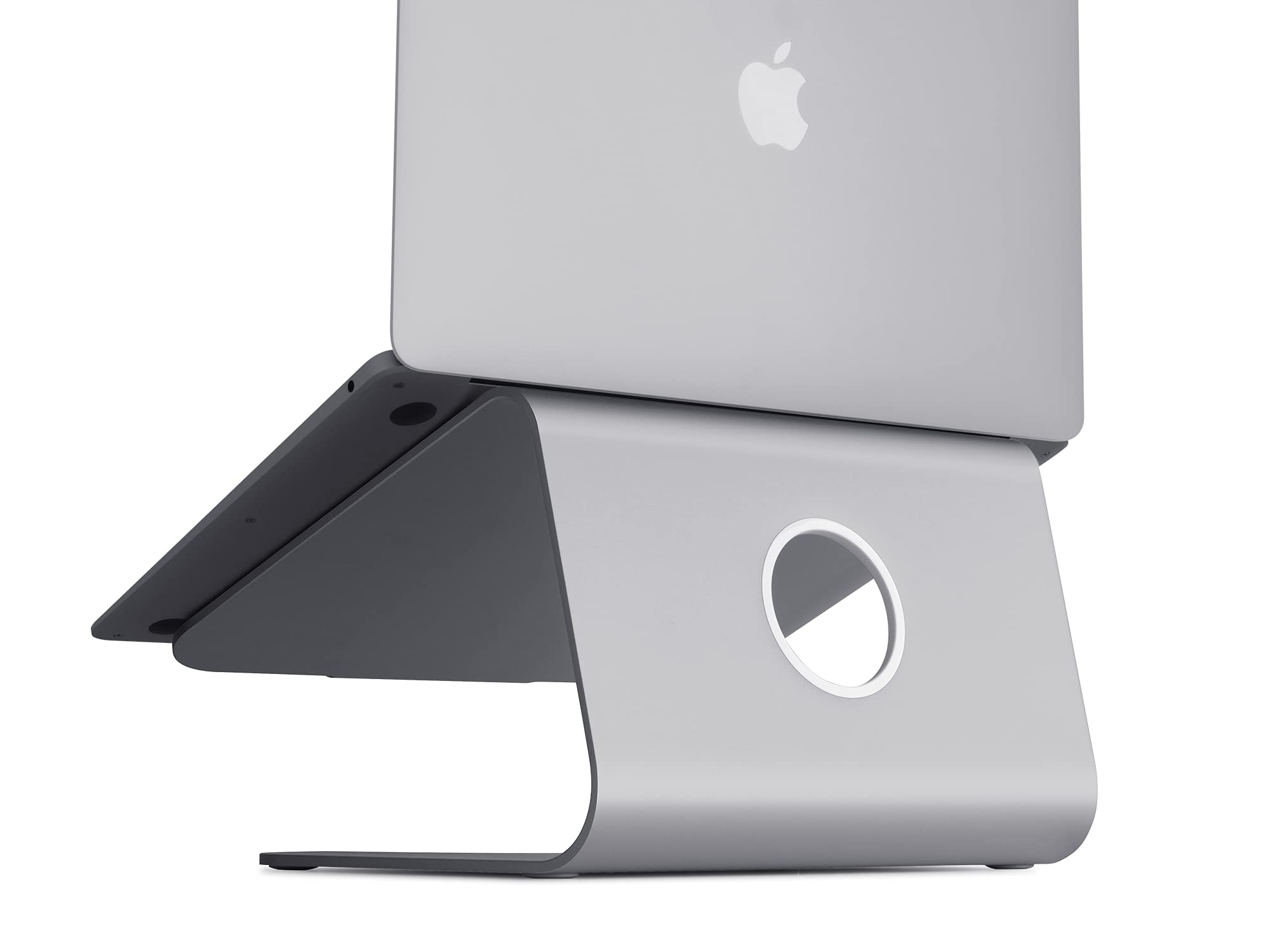 Rain Design mStand Laptop Stand for MacBook Pro & Air - Ergonomic Aluminum Computer Holder - Space Gray (Perfect for Home Office & Workspace Setup)