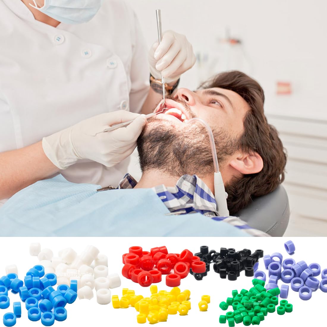 Autoclavable Silicone Dental Color Code Rings - Large Light Blue for Dental Tools Organization