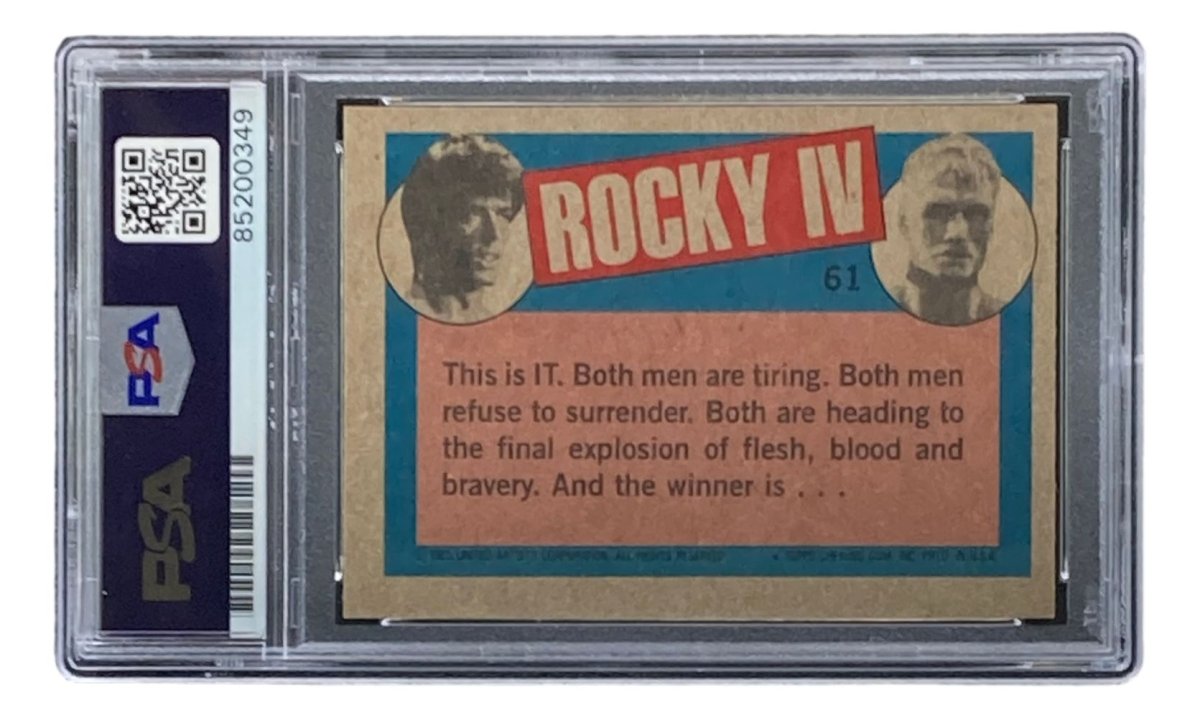 Dolph Lundgren Autographed 1985 Topps #61 Rocky IV Ivan Drago Trading Card - PSA/DNA Certified - Perfect for Movie Memorabilia Collectors & Rocky Fans