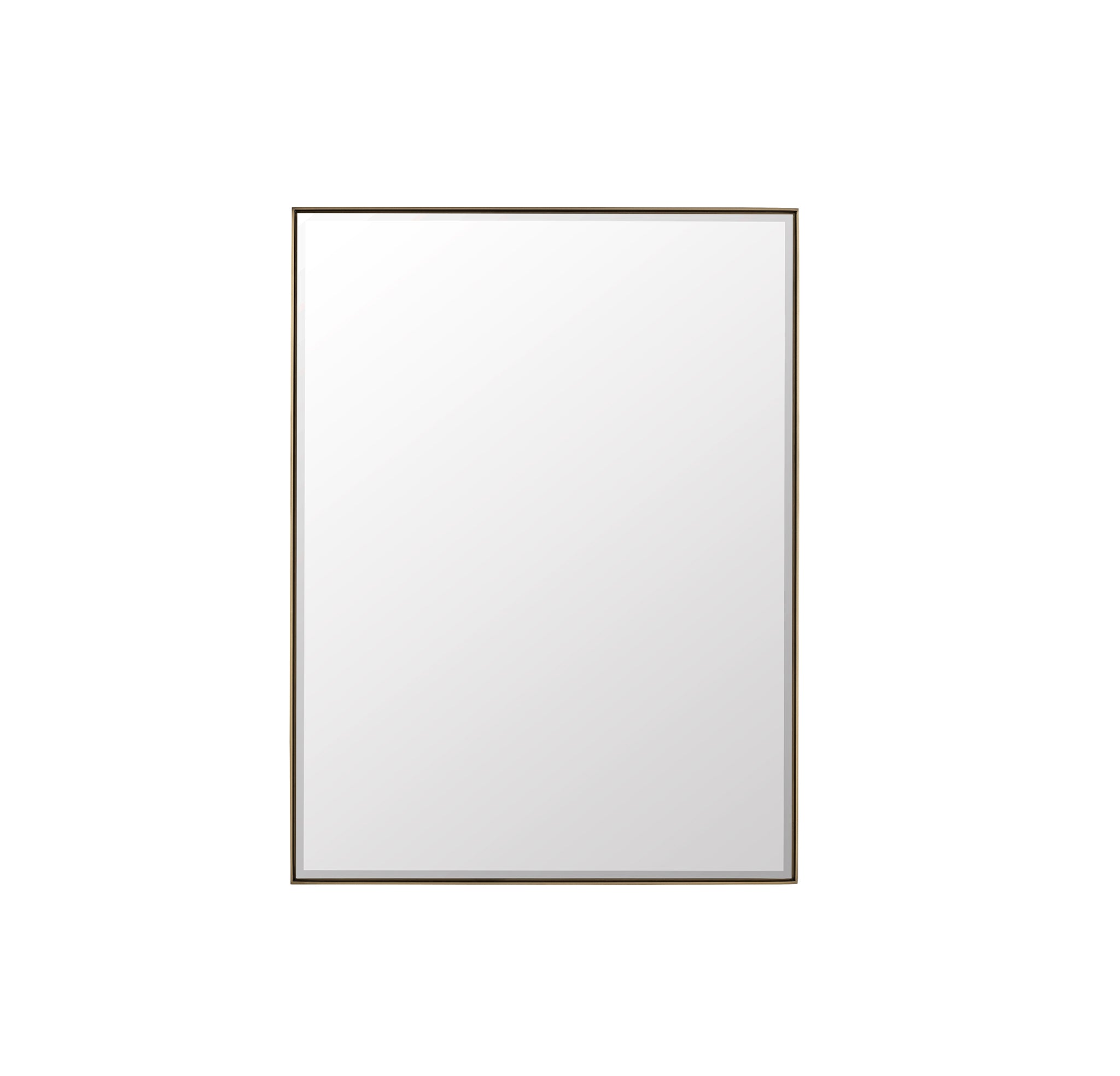 Rohe 30-Inch Round Wall Mirror with Champagne Brass Frame - Elegant Bathroom, Bedroom & Entryway Decor for Modern Homes