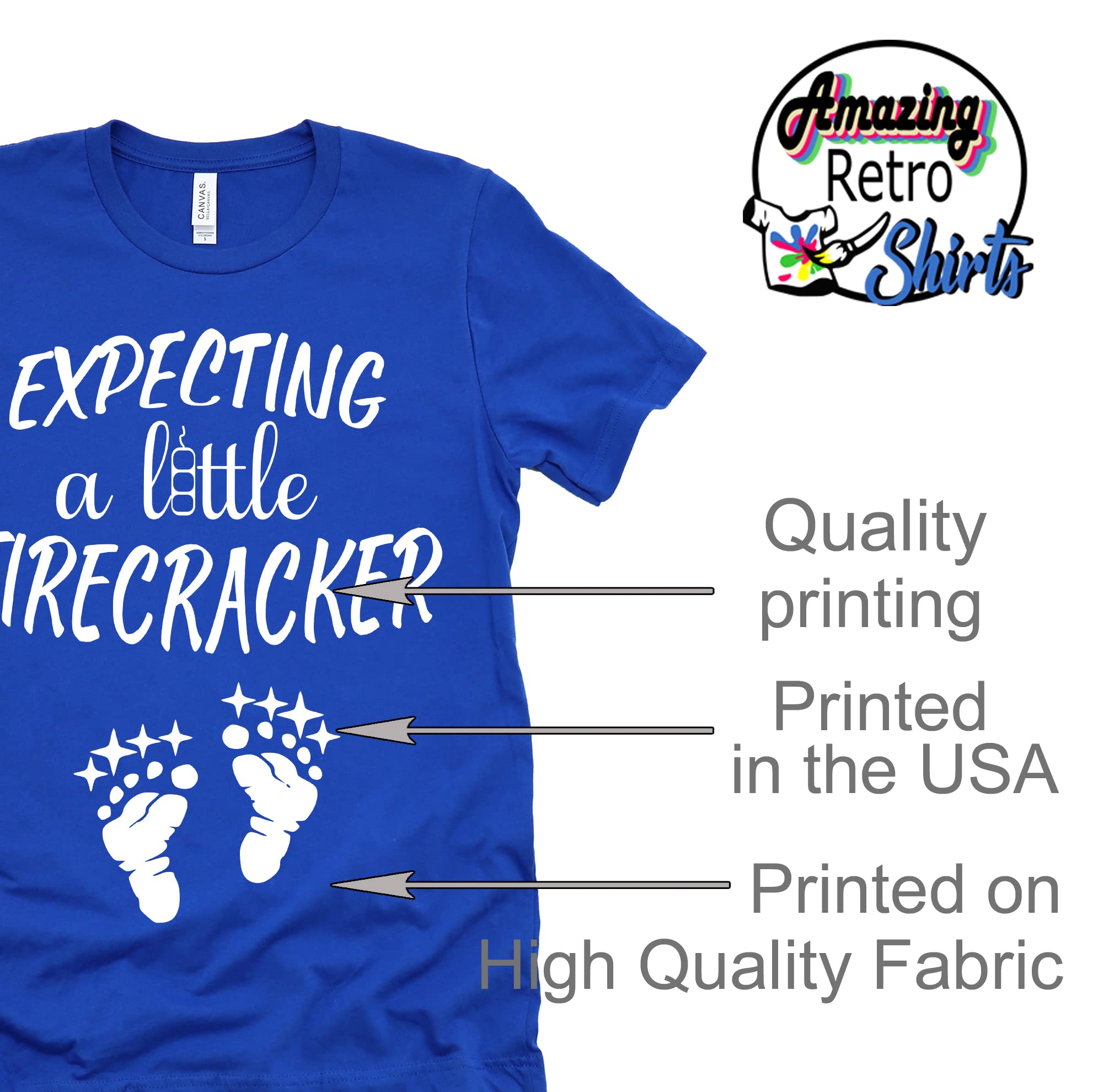 Vintage Retro 'Expecting a Little Firecracker' Baby Announcement Shirt - Cute Pregnancy Reveal Gift for New Moms | Perfect for Gender Reveal Parties & Maternity Photos