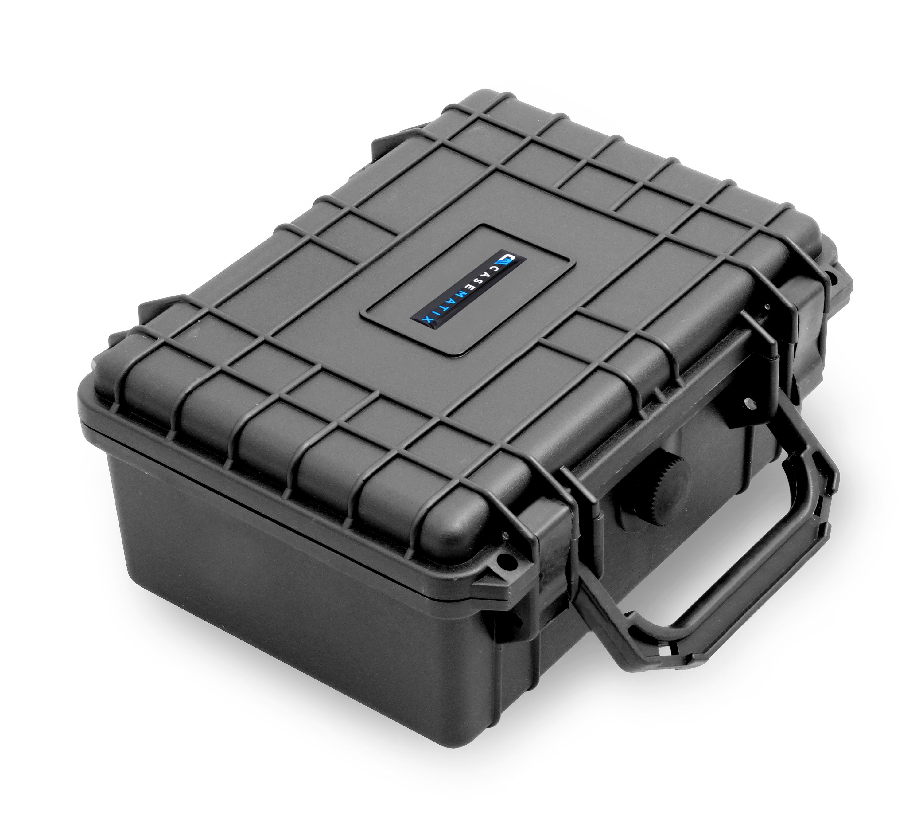 CASEMATIX 9 Waterproof Hard Travel Case with Padlock Rings & Customizable Foam - Fits 6.5x4.25x3 Inch Accessories - Perfect for Camera Gear, Electronics & Travel Essentials
