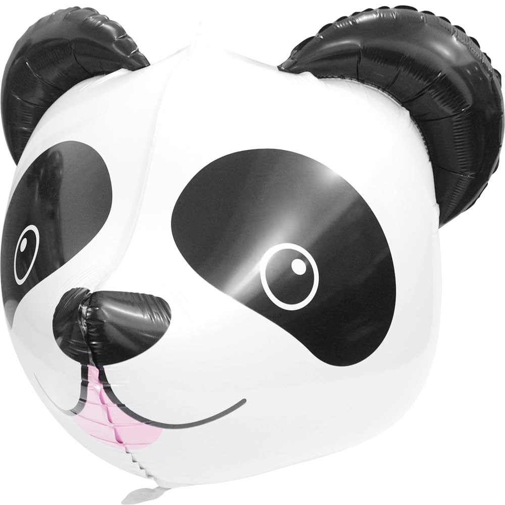 4 Pack Cartoon Panda Head Aluminum Balloons - Zoo Animals Panda Themed Party Supplies for Kids Birthday, Jungle Safari Baby Shower & Wedding Decorations - Perfect for Birthday Parties, Baby Showers, Gender Reveals and Themed Events
