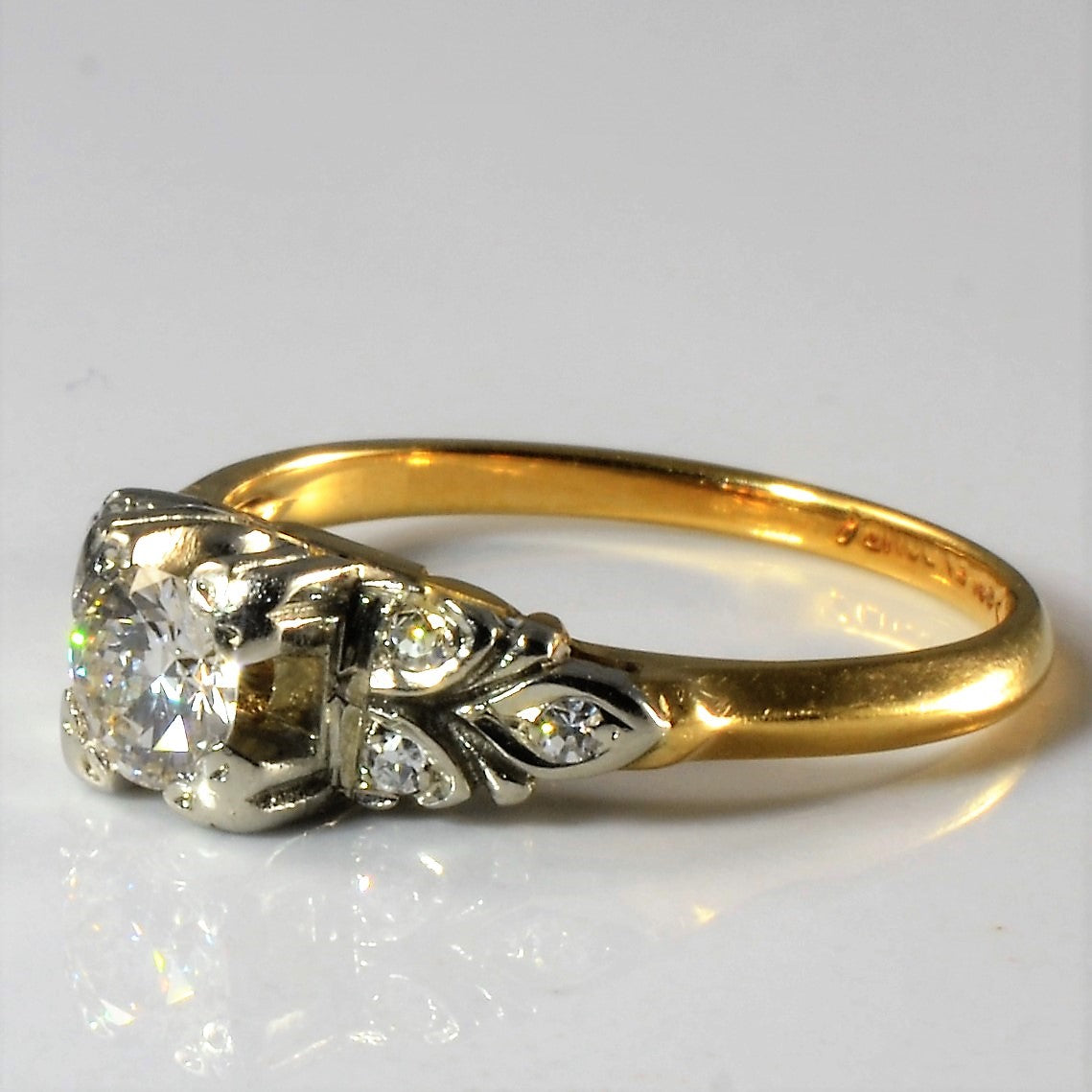 Vintage Diamond Engagement Ring 0.36 Carat Total Weight Size 6.25 - Perfect for Wedding Proposals, Anniversary Gifts & Romantic Occasions