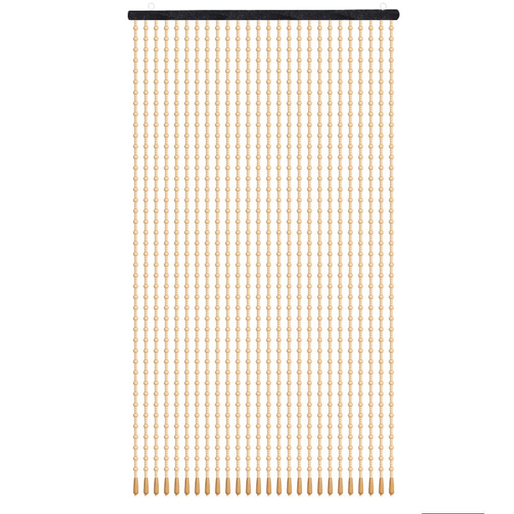 Boho Wood Bead Curtains for Doorways - 90x190cm Natural Room Divider with 31 Strands - Perfect for Bedroom Closets, Living Room Partitions & Boho Home Decor