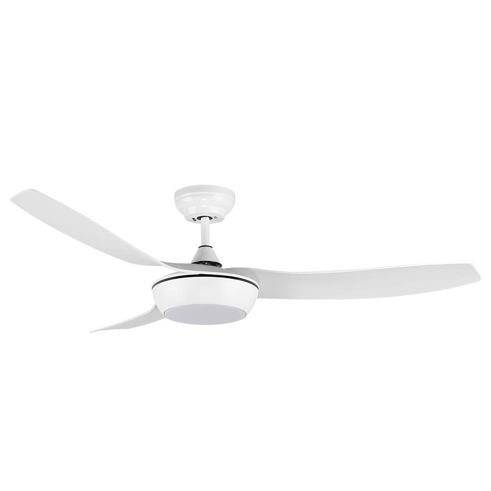52 Inch KUFA Ceiling Fan with Light & Remote Control - 3 Reversible Blades, 3 Color Temperatures, White - Perfect for Living Room, Bedroom & Indoor Spaces