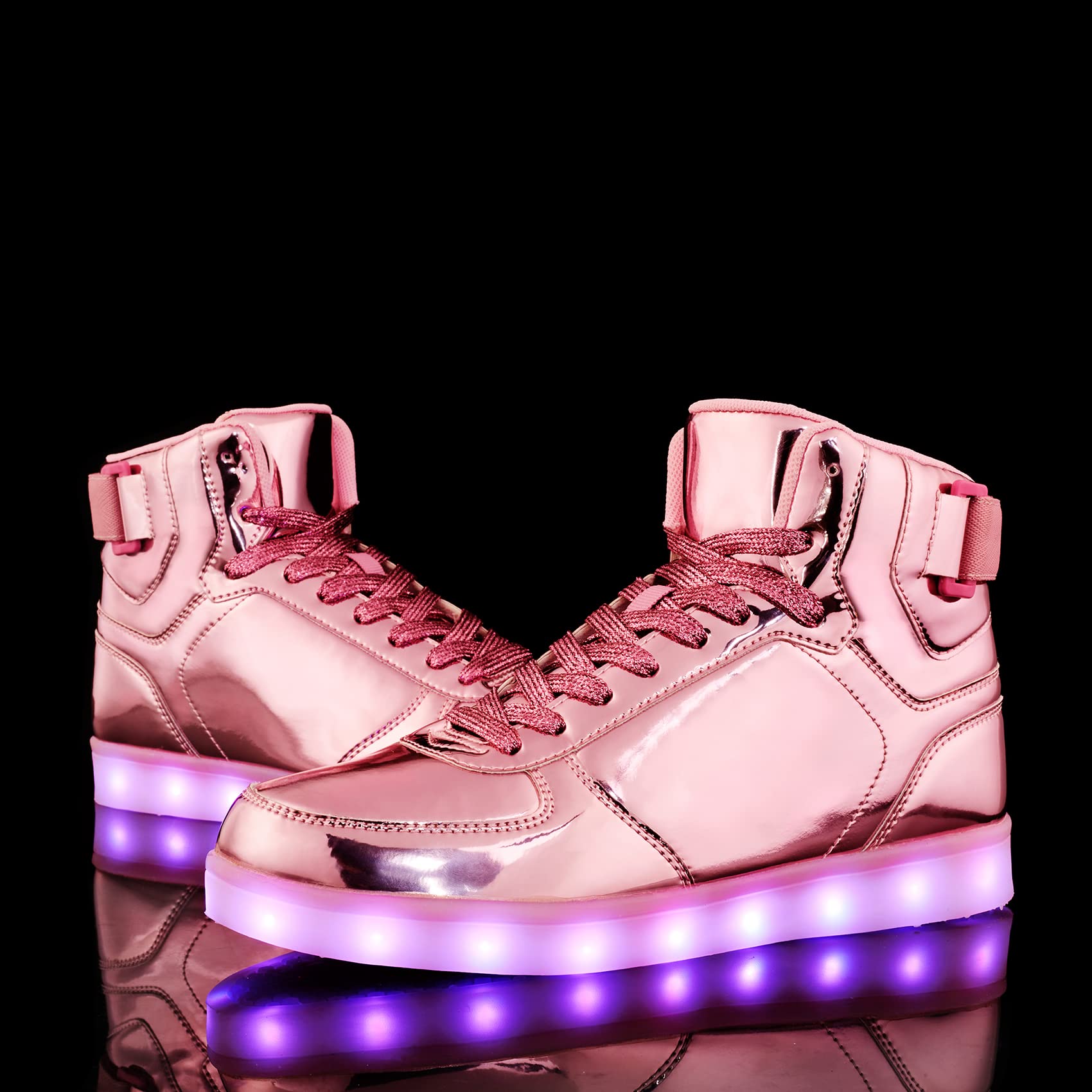 DIYJTS Unisex LED Light Up Sneakers - USB Rechargeable High Top Glowing Shoes for Men, Women & Teens | Night Running, Rave Parties, Halloween Costume, Dance Performance