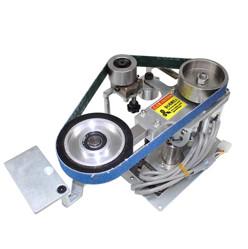 762X25MM Brushless Motor Belt Sander Polisher - 110V Grinding & Sharpening Machine with Fixed Angle Open V Clamp | Perfect for Woodworking, Metal Polishing & DIY Projects