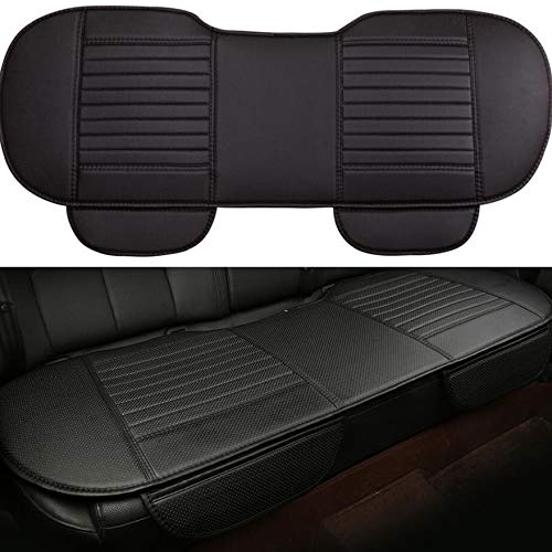 EDEALYN® PU Leather Rear Seat Bottom Cover - Universal Car Backseat Protector (53×19.5 inches, Black) | Waterproof & Non-Slip Bench Seat Cushion for SUVs, Sedans, Trucks | Perfect for Pets, Kids & Long Road Trips