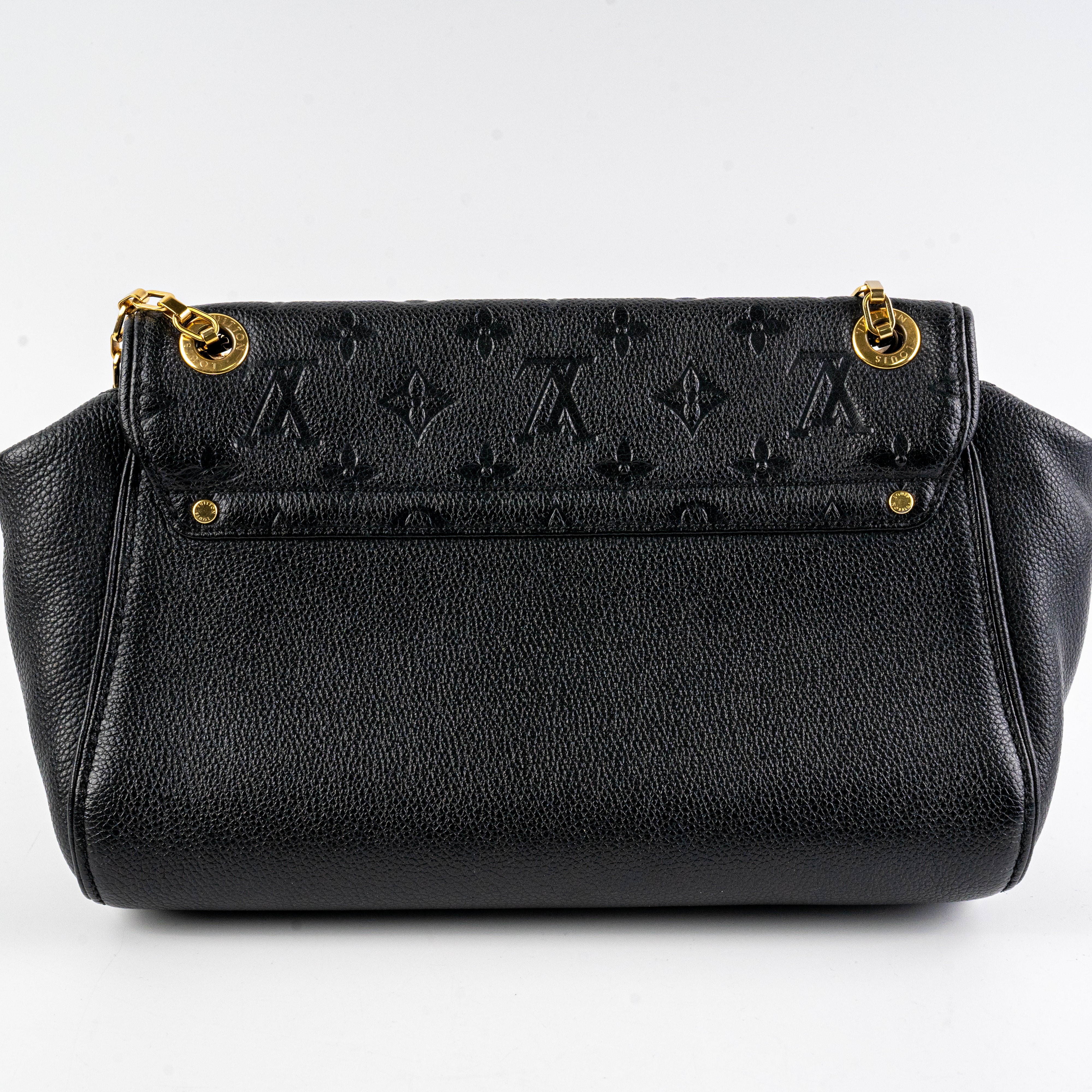 Authentic Louis Vuitton Saint Germain MM Empreinte Leather Handbag in Black - 18/7 Stainless Steel Hardware - Perfect for Work, Travel & Luxury Everyday Use
