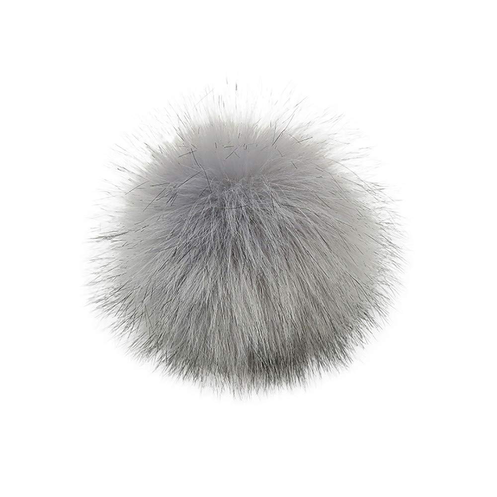 DIY Knitting Hats Accessories - Faux Fur Pom Pom Ball with Snap Button for Winter Hats, Beanies, and Handmade Crafts