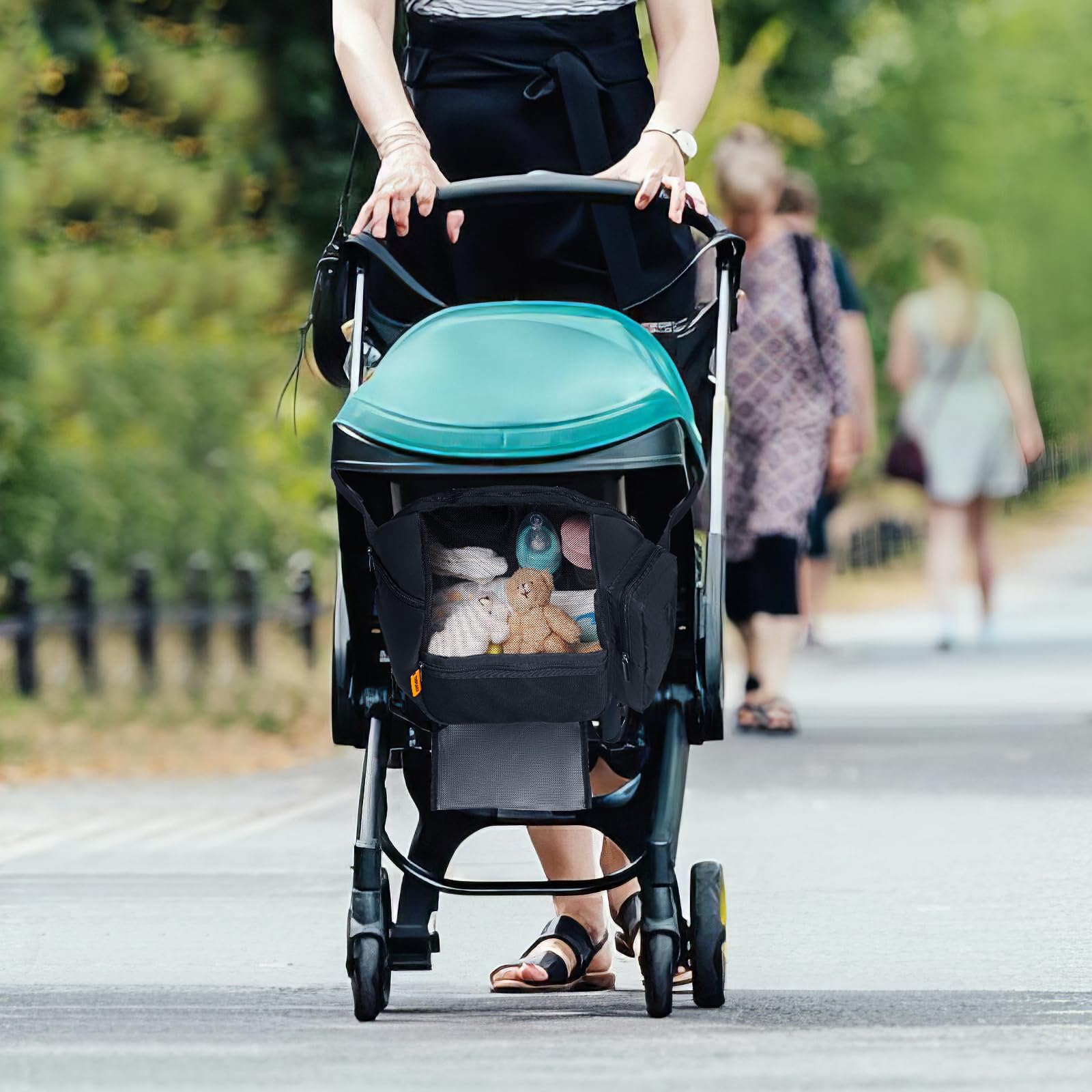Doona Car Seat Stroller Storage Bag - Large Capacity Wearable Backpack for Diapers & Parent Essentials (Black) - Perfect for Travel & Daily Use