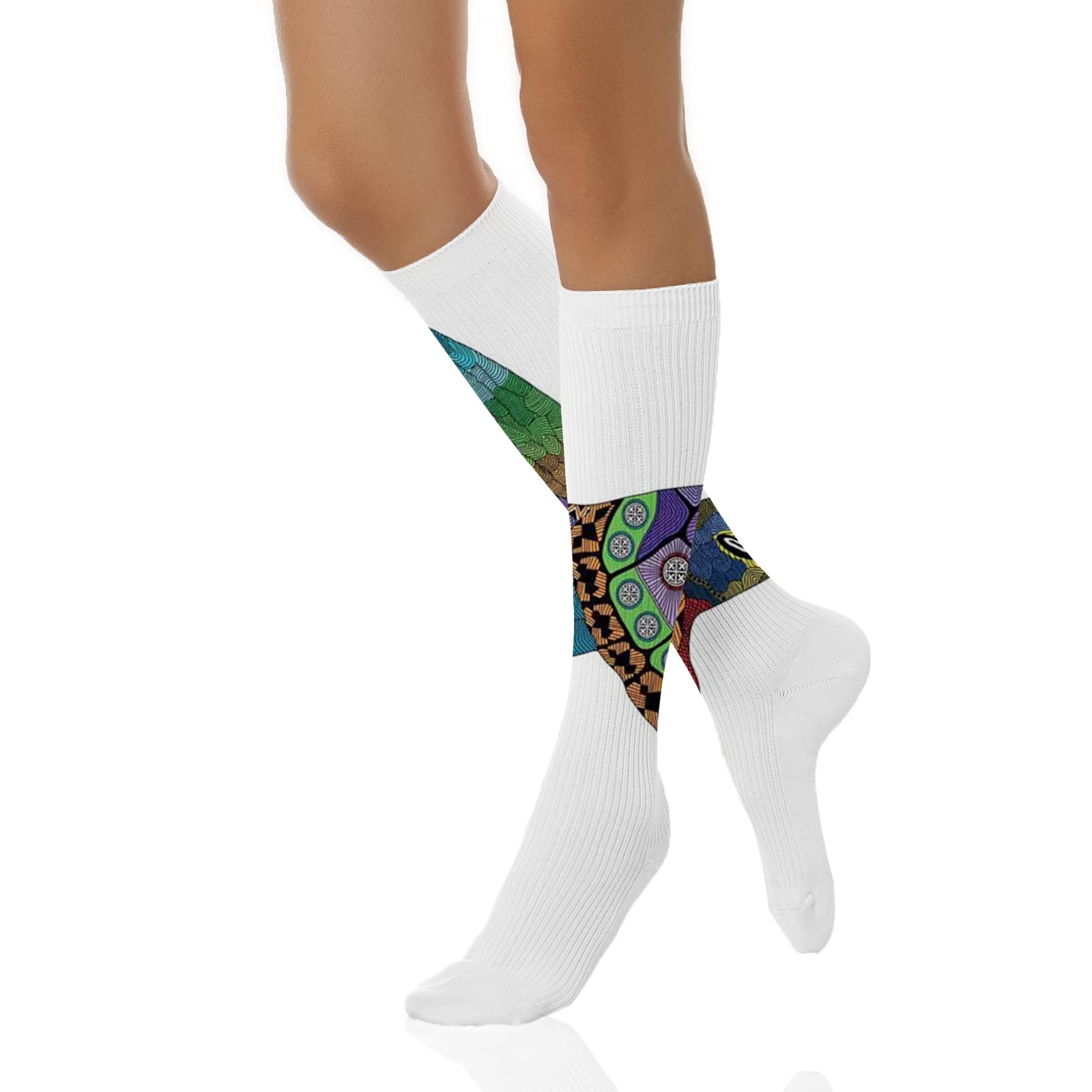 Feprena Women's & Men's Athletic Cushioned Crew Socks - Moisture Wicking, Breathable & Comfortable Workout Socks for Running, Hiking, Gym & Sports Activities